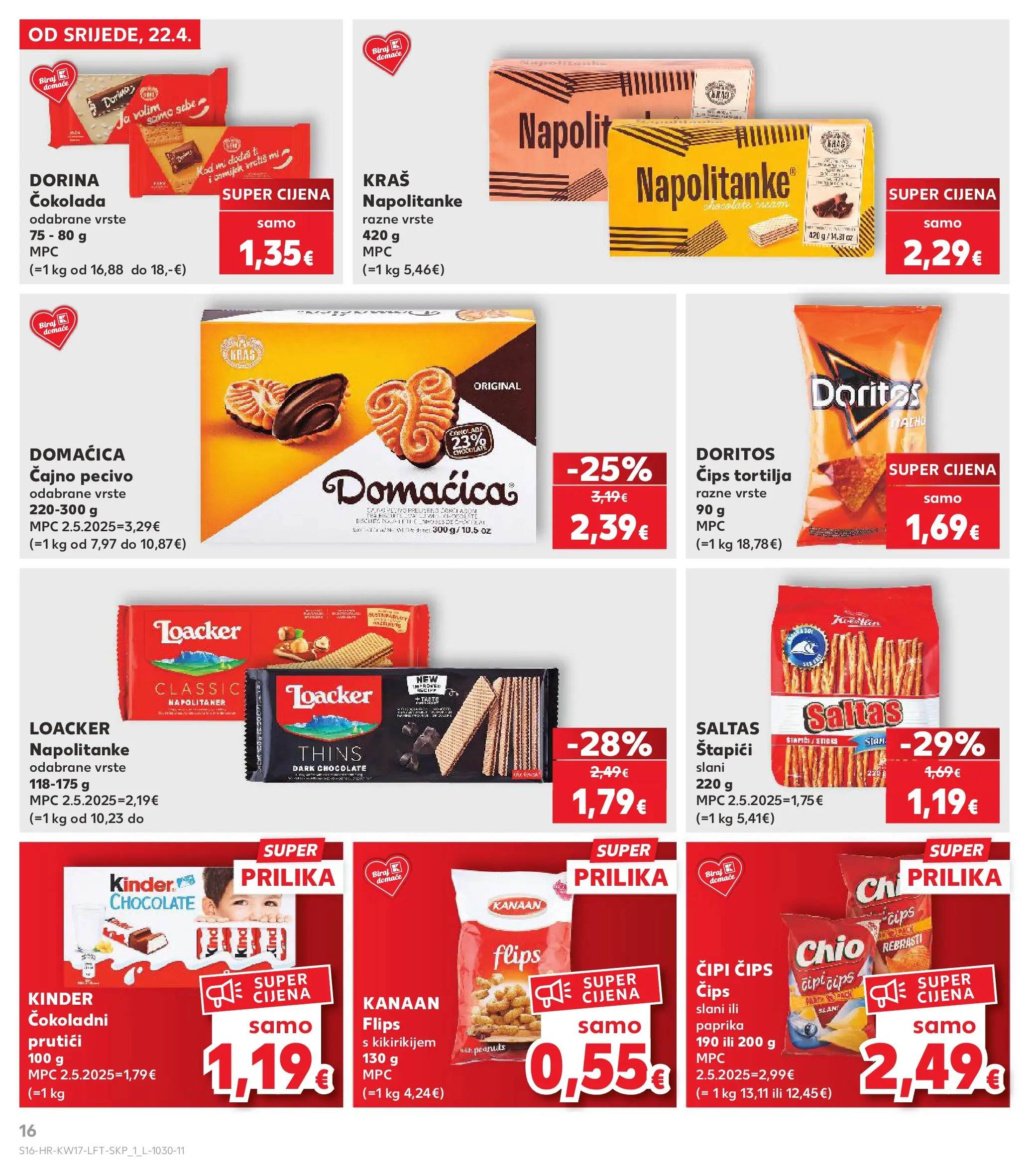Kaufland - Kaufland katalog do 28.04.2026 novi od 21.04.2026 na listanje > letak digitalni | Stranica: 16 | Proizvodi: Paprika, Čips, Napolitanke, Štapići