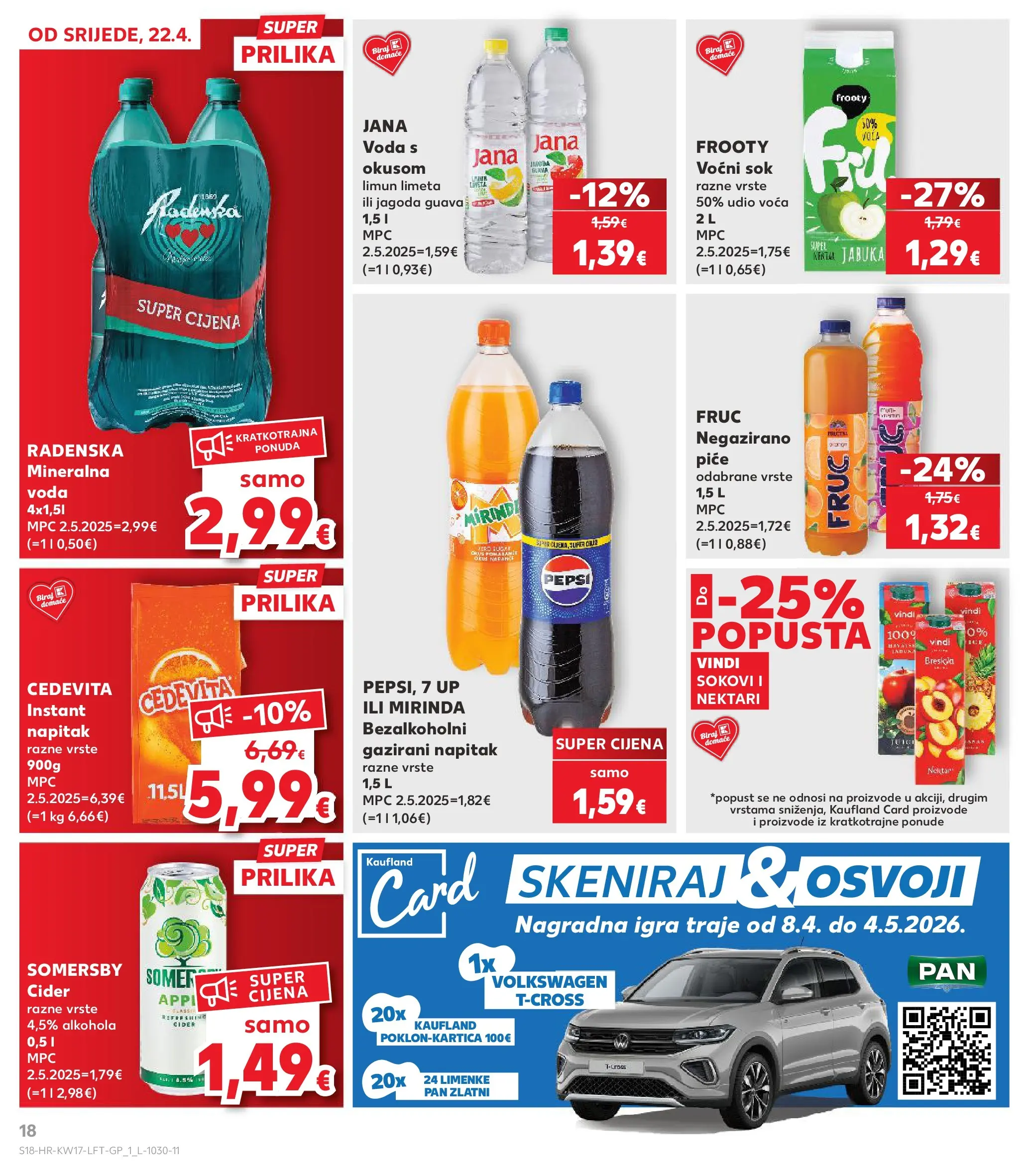 Kaufland - Kaufland katalog do 28.04.2026 novi od 21.04.2026 na listanje > letak digitalni | Stranica: 18 | Proizvodi: Sok, Voda, Limun, Cedevita
