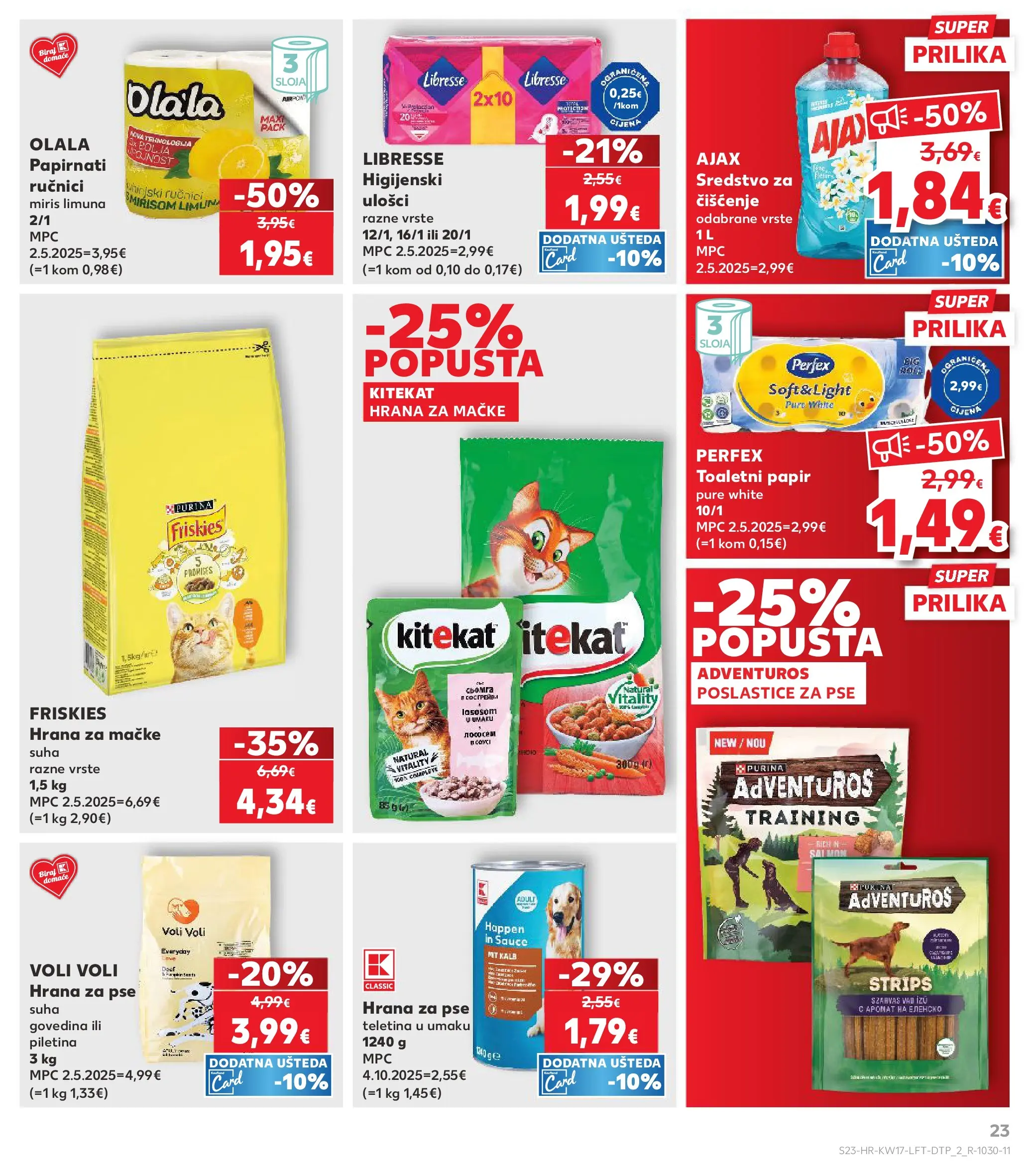 Kaufland - Kaufland katalog do 28.04.2026 novi od 21.04.2026 na listanje > letak digitalni | Stranica: 23 | Proizvodi: Higijenski ulošci, Piletina, Hrana za mačke, Šal