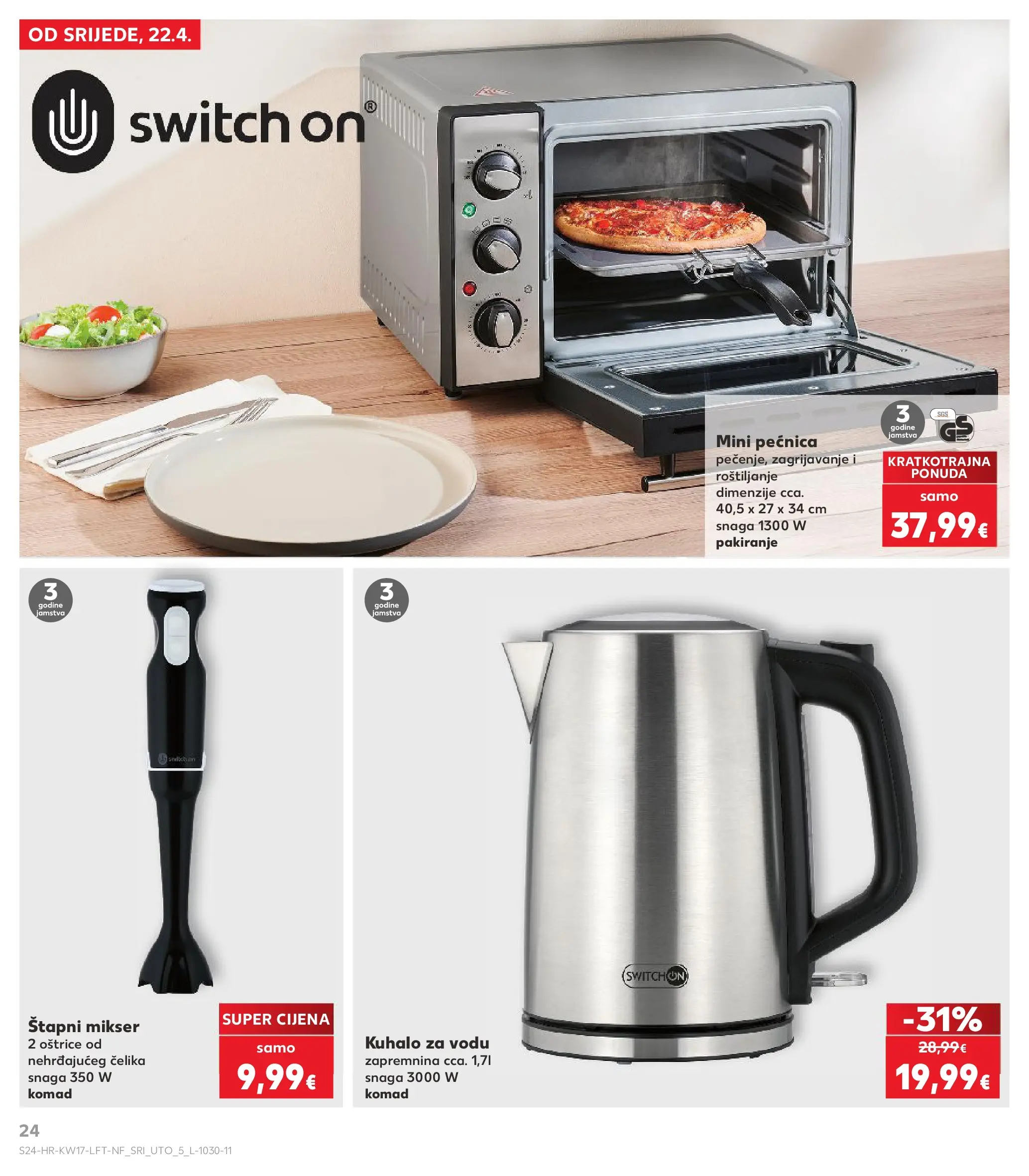 Kaufland - Kaufland katalog do 28.04.2026 novi od 21.04.2026 na listanje > letak digitalni | Stranica: 24 | Proizvodi: Kuhalo za vodu, Mikser, Štapni mikser, Pećnica