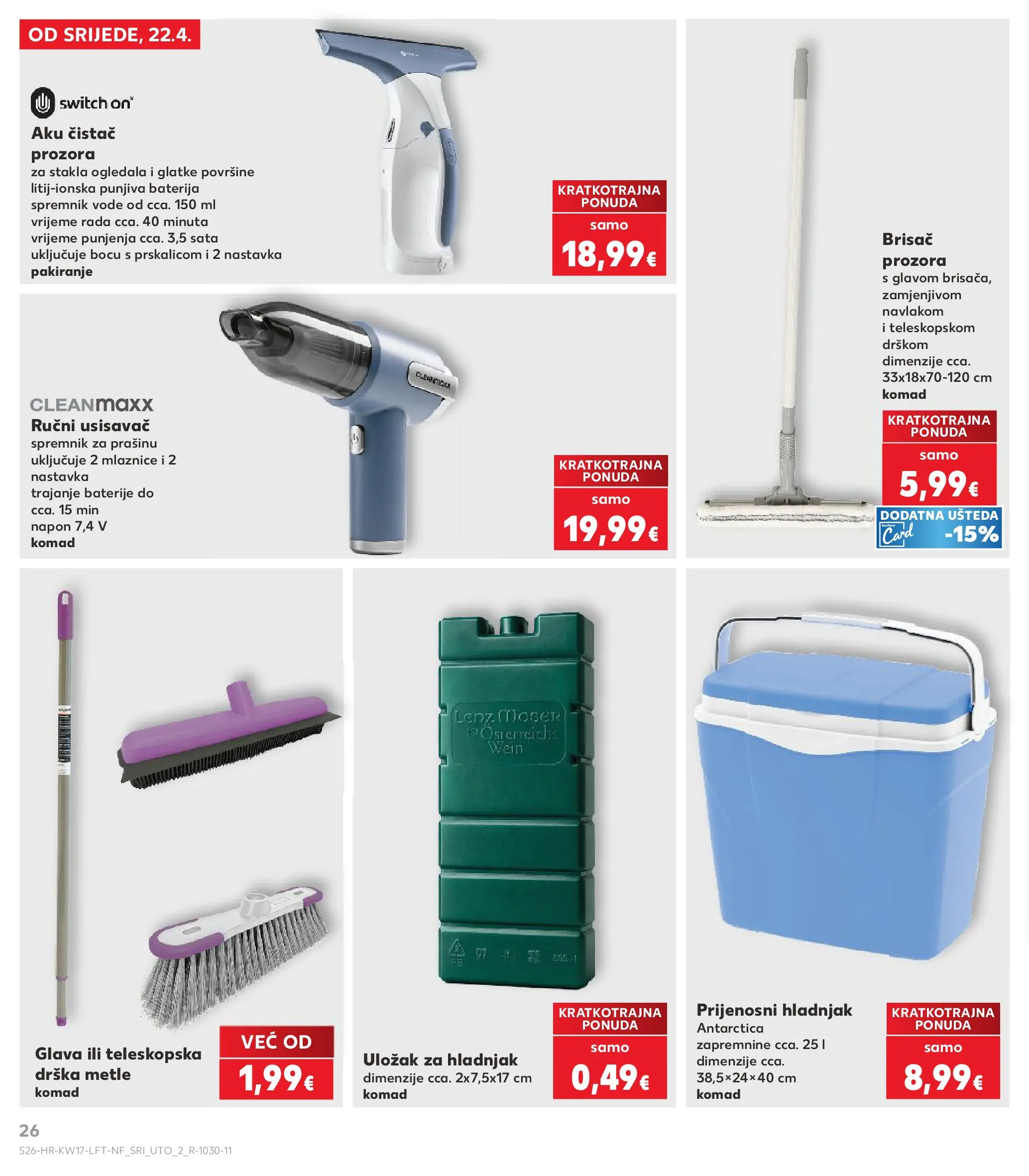 Kaufland - Kaufland katalog do 28.04.2026 novi od 21.04.2026 na listanje > letak digitalni | Stranica: 26 | Proizvodi: Usisavač, Baterija, Baterije, Hladnjak