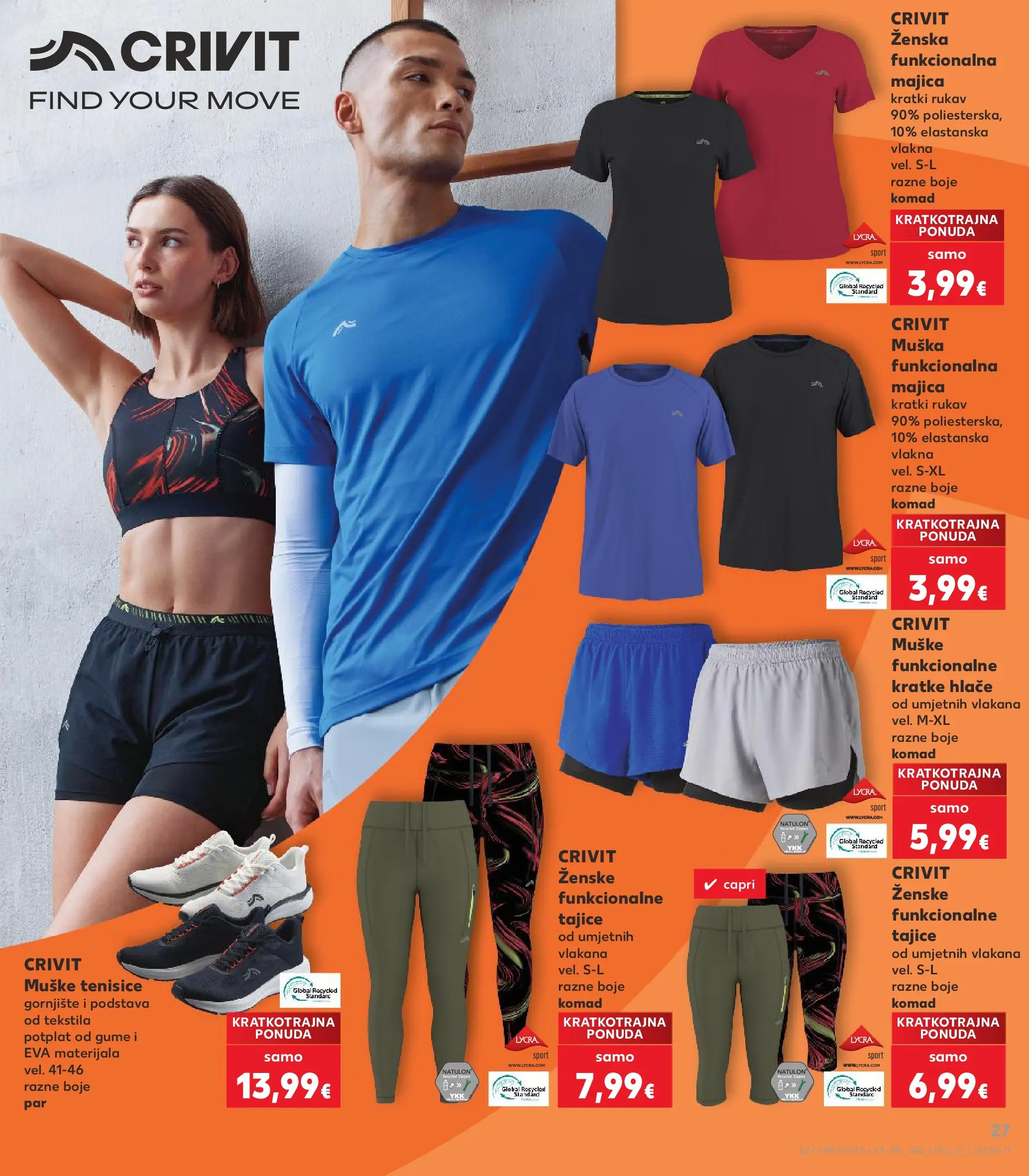 Kaufland - Kaufland katalog do 28.04.2026 novi od 21.04.2026 na listanje > letak digitalni | Stranica: 27 | Proizvodi: Majica, Kratke hlače, Tajice, Tenisice