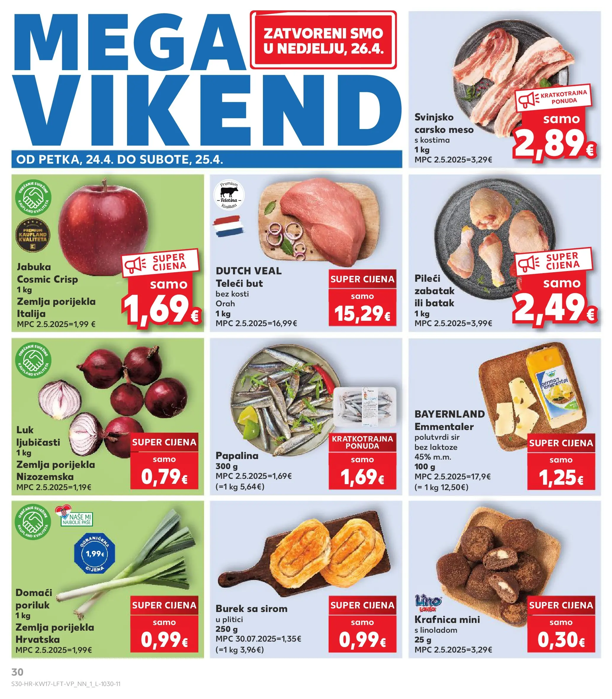 Kaufland - Kaufland katalog do 28.04.2026 novi od 21.04.2026 na listanje > letak digitalni | Stranica: 30 | Proizvodi: Carsko meso, Teletina, Meso, Jabuka