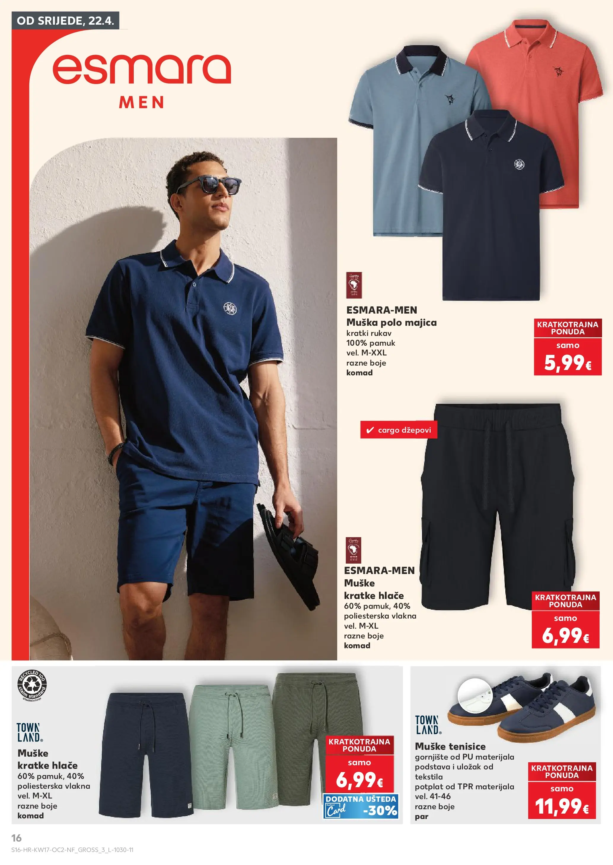 Kaufland - Kaufland katalog do 28.04.2026 novi od 21.04.2026 na listanje > letak digitalni | Stranica: 16 | Proizvodi: Majica, Hlače, Kratke hlače, Tenisice