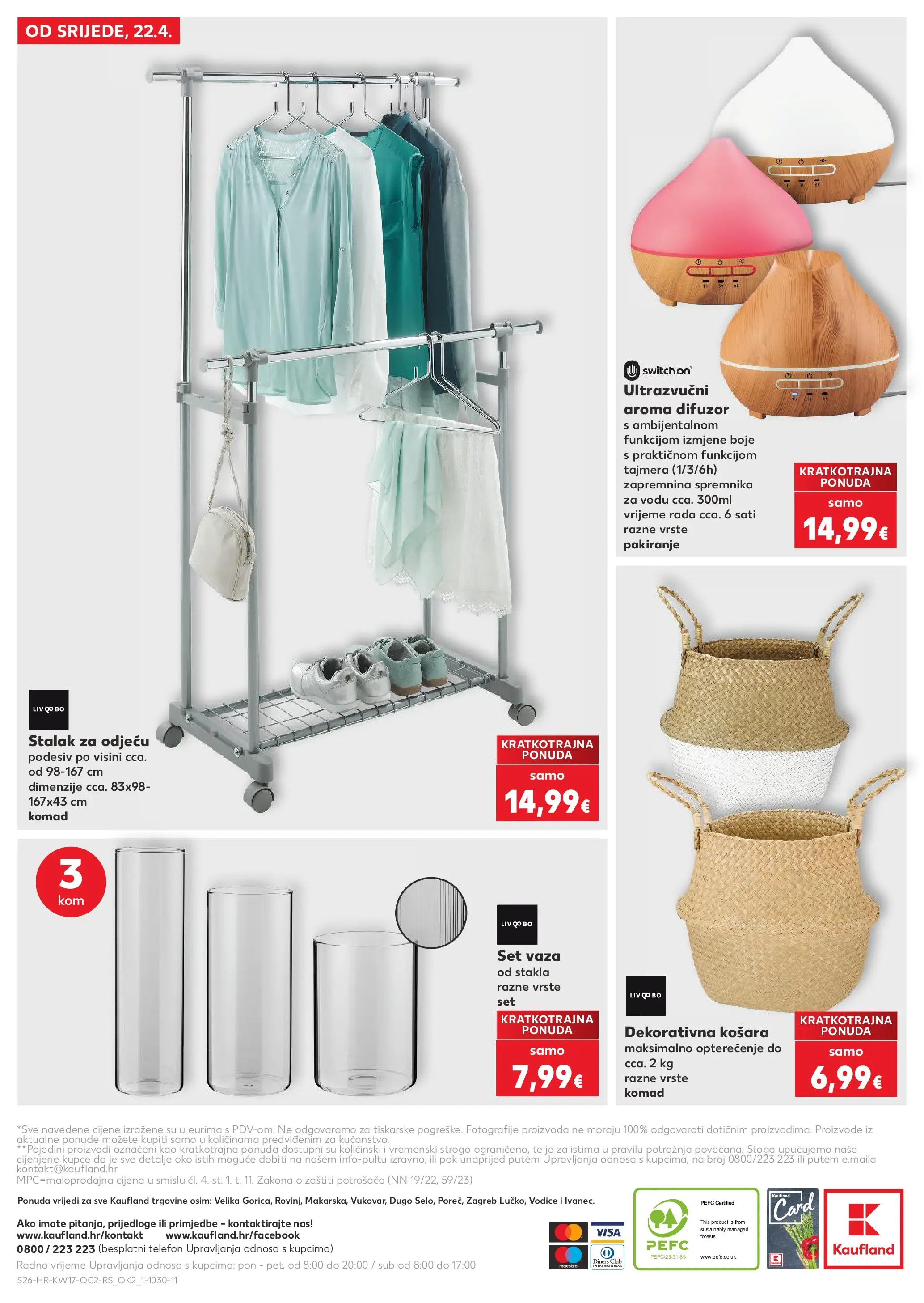 Kaufland - Kaufland katalog do 28.04.2026 novi od 21.04.2026 na listanje > letak digitalni | Stranica: 26 | Proizvodi: Košara, Vaza, Telefon, Stalak za odjeću