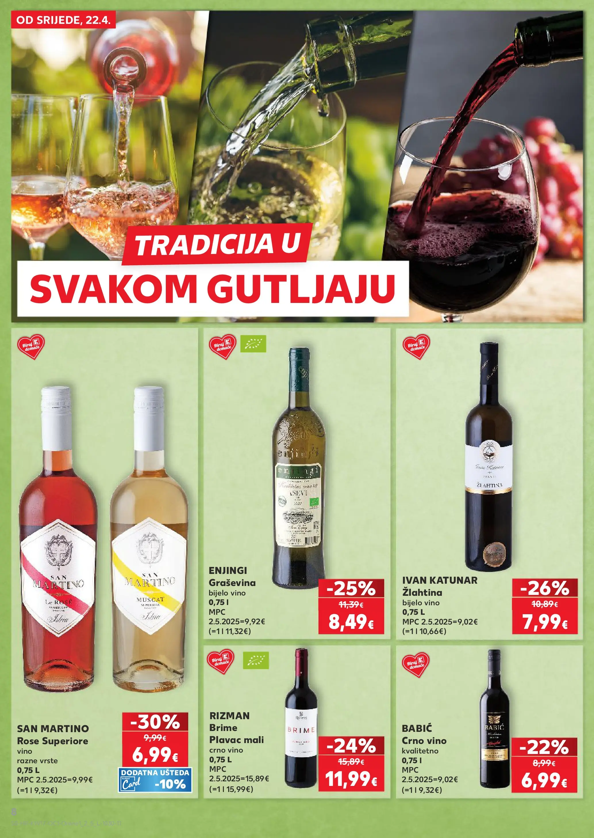 Kaufland - Kaufland katalog do 28.04.2026 novi od 21.04.2026 na listanje > letak digitalni | Stranica: 8 | Proizvodi: Bijelo vino, Vino, Crno vino