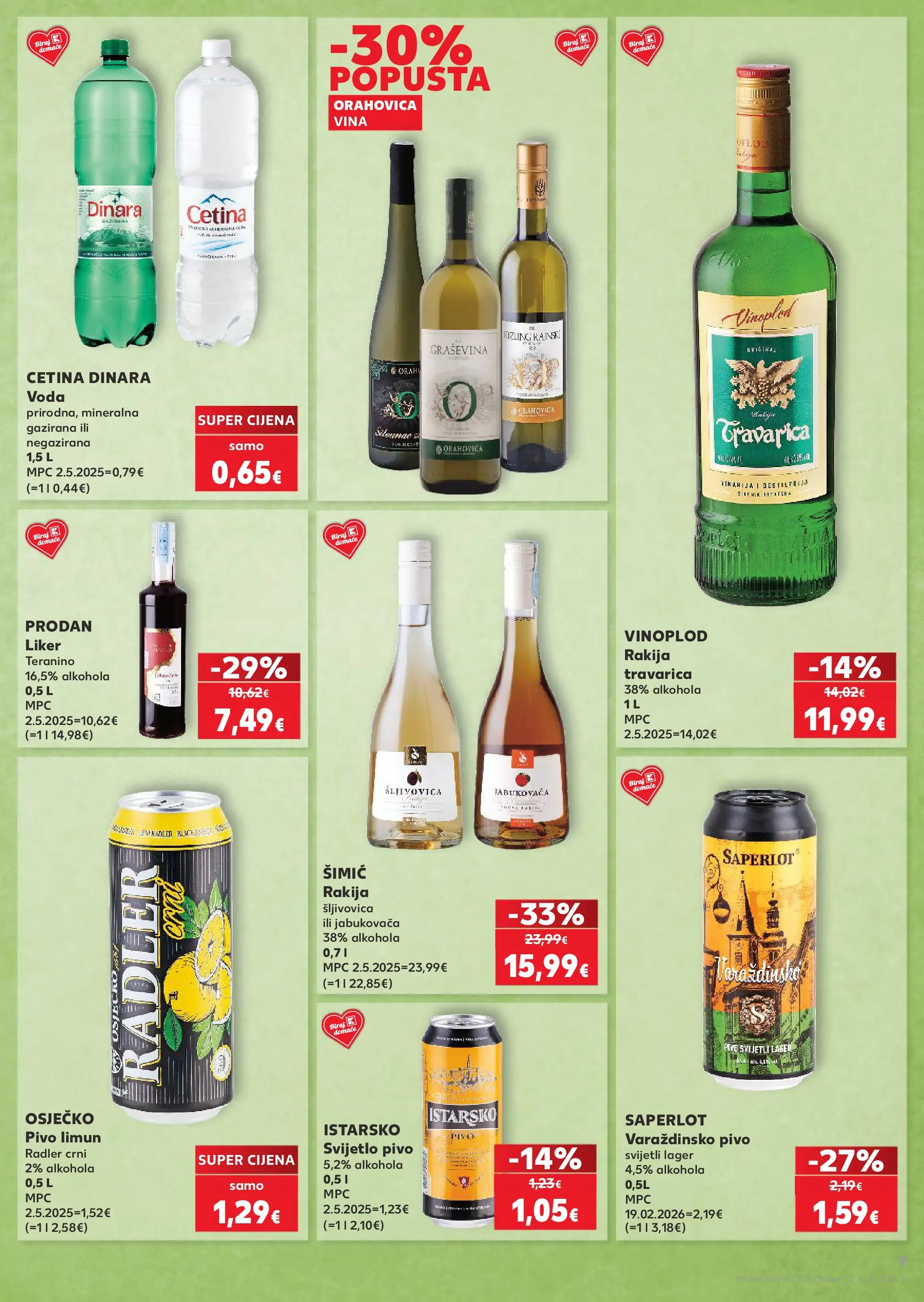 Kaufland - Kaufland katalog do 28.04.2026 novi od 21.04.2026 na listanje > letak digitalni | Stranica: 9 | Proizvodi: Pivo, Liker, Rakija, Limun