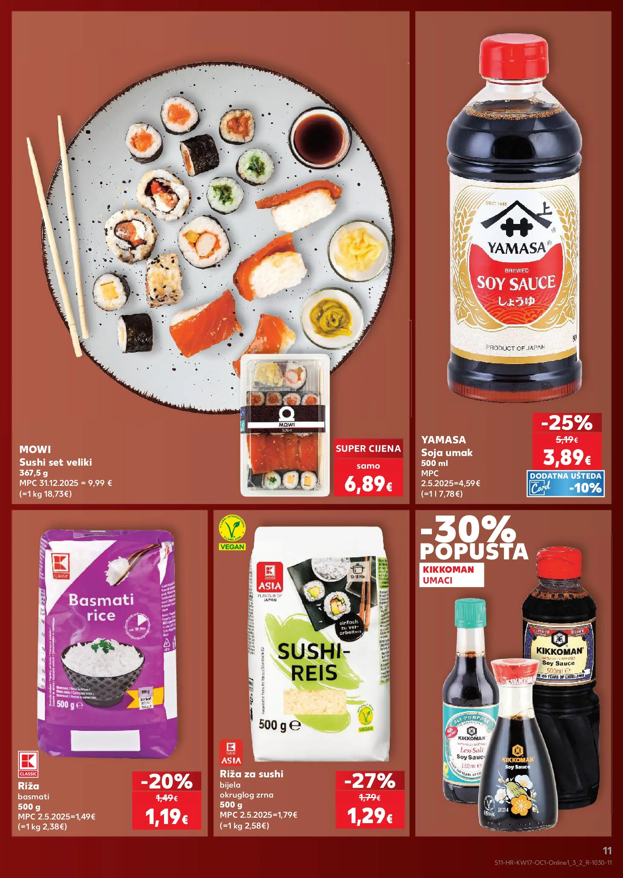 Kaufland - Kaufland katalog do 28.04.2026 novi od 21.04.2026 na listanje > letak digitalni | Stranica: 11 | Proizvodi: Riža, Sushi, Umak