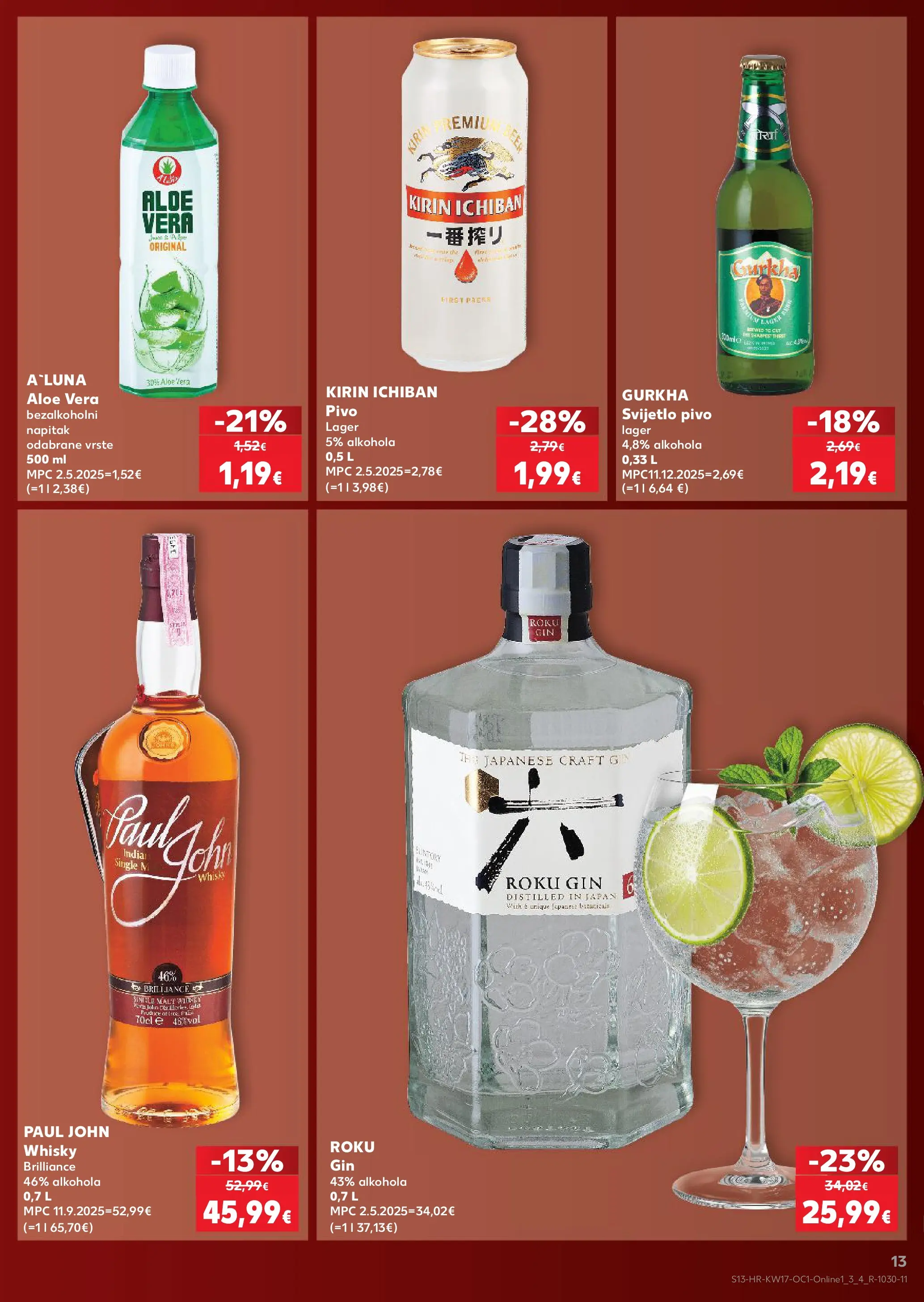 Kaufland - Kaufland katalog do 28.04.2026 novi od 21.04.2026 na listanje > letak digitalni | Stranica: 13 | Proizvodi: Gin, Pivo, Whisky