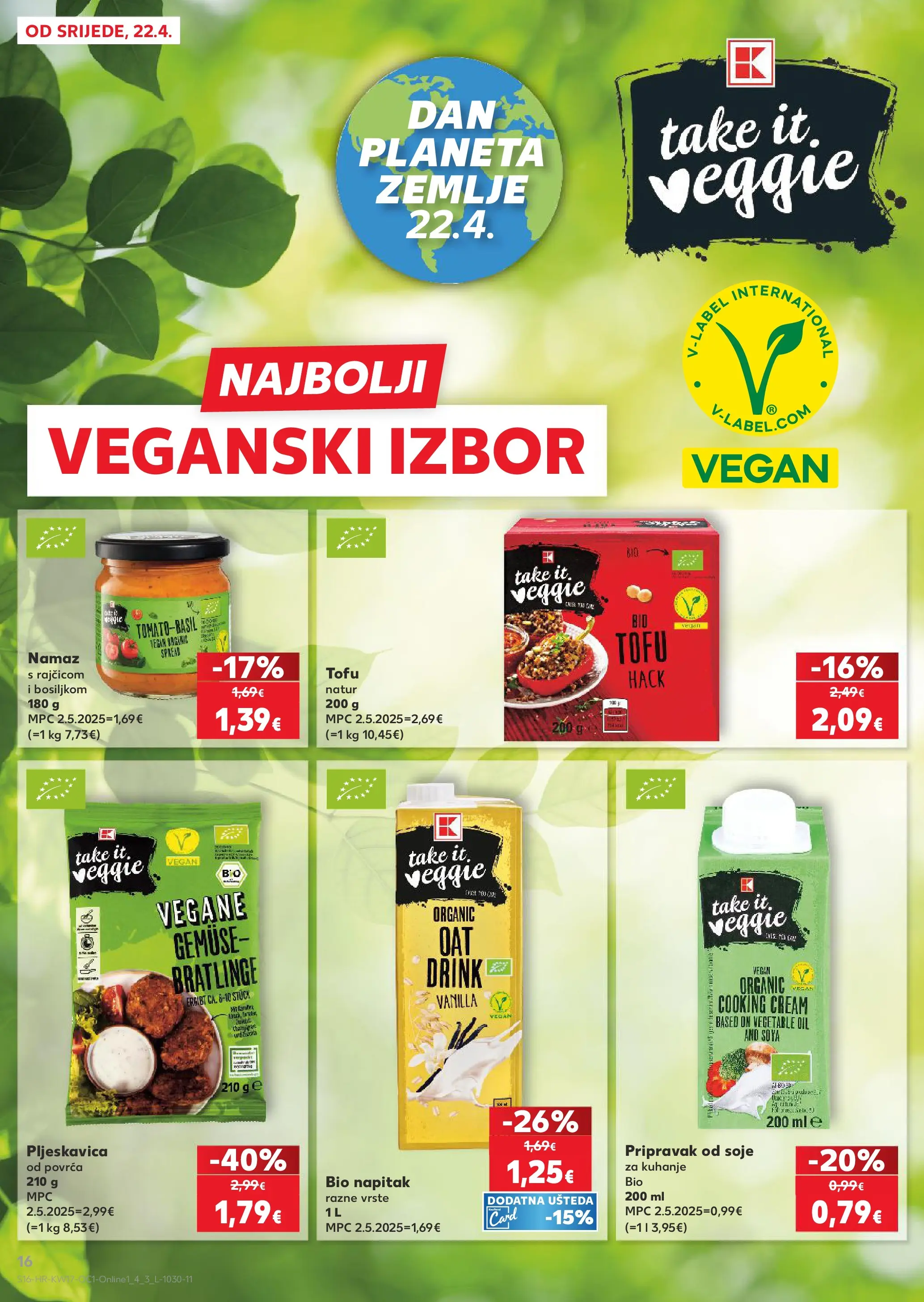 Kaufland - Kaufland katalog do 28.04.2026 novi od 21.04.2026 na listanje > letak digitalni | Stranica: 16 | Proizvodi: Tofu, Namaz