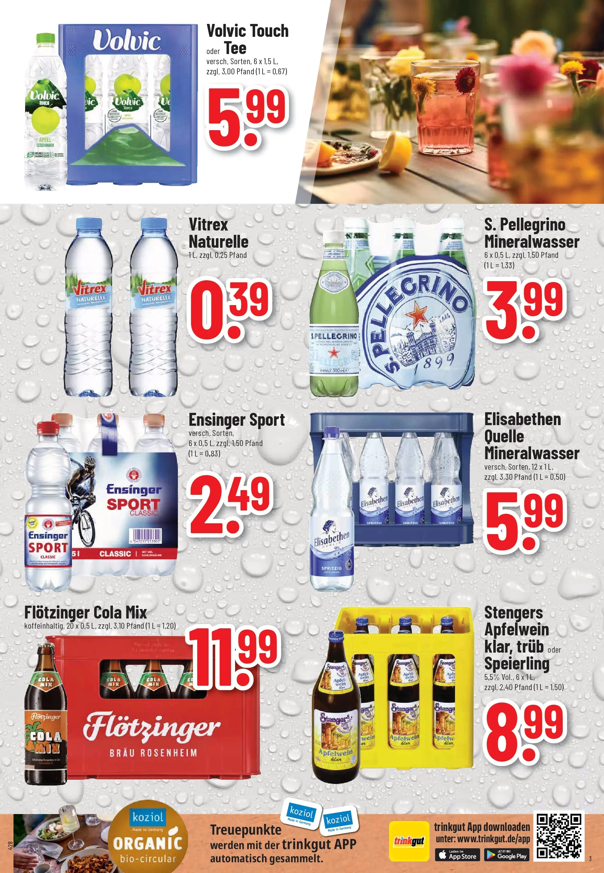 Trinkgut Prospekt Wiesbaden	 (ab 20.04.2026) » Angebote online | Seite: 3 | Produkte: Cola, Äpfel, Volvic touch, Tee
