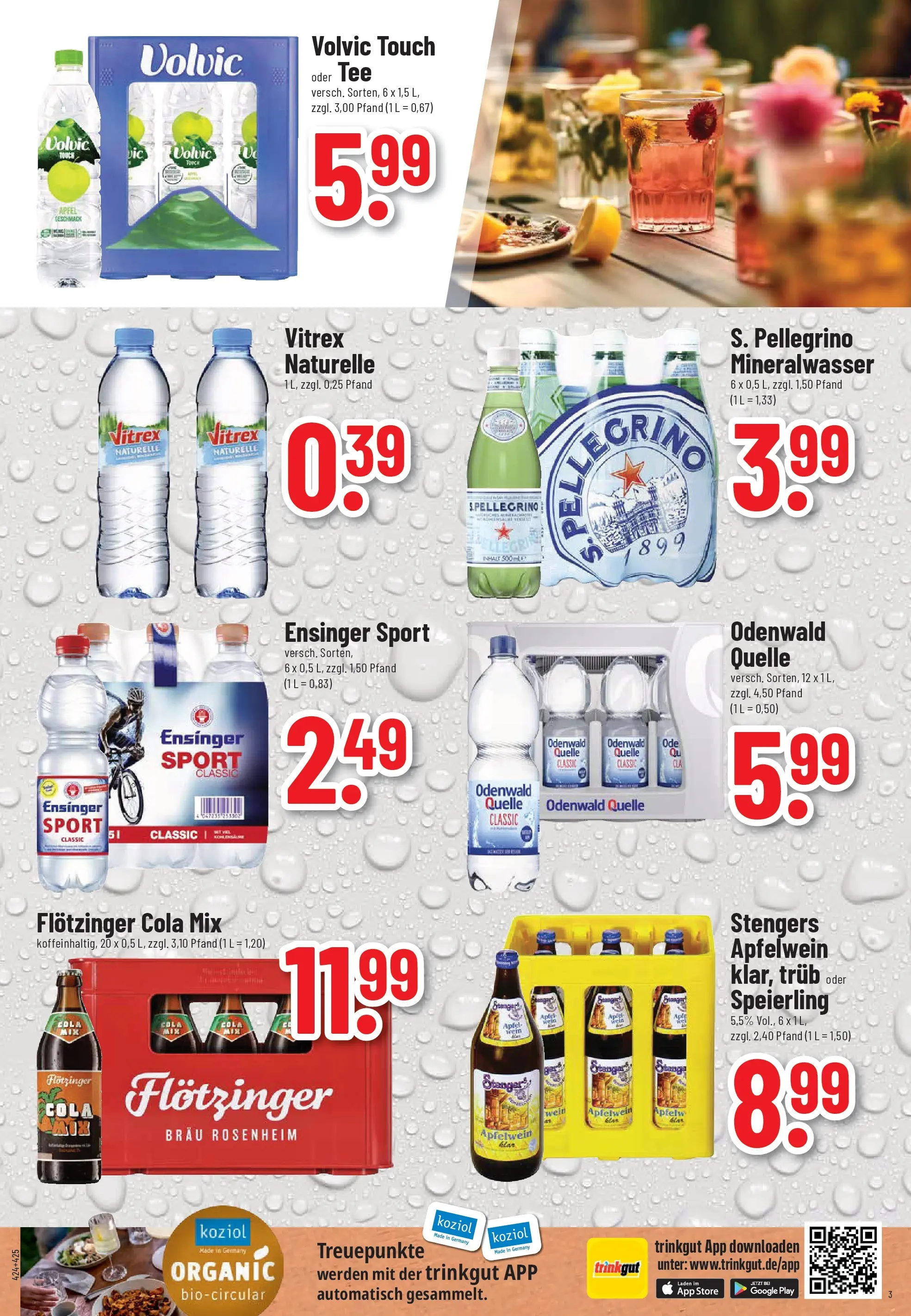 Trinkgut Prospekt Worms	 (ab 20.04.2026) » Angebote online | Seite: 3 | Produkte: Cola, Äpfel, Volvic touch, Volvic