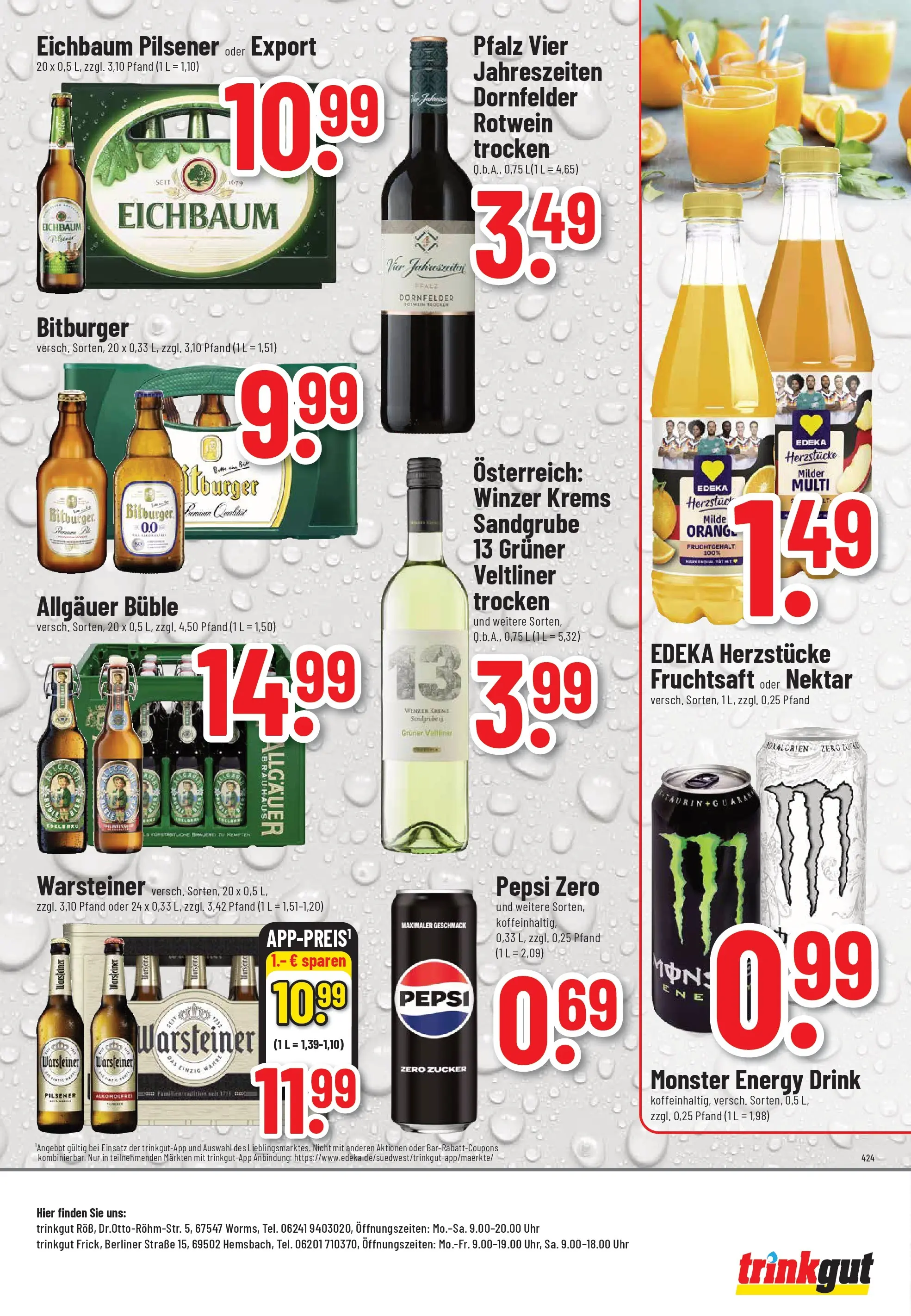 Trinkgut Prospekt Worms	 (ab 20.04.2026) » Angebote online | Seite: 8 | Produkte: Bitburger, Rotwein, Monster, Warsteiner
