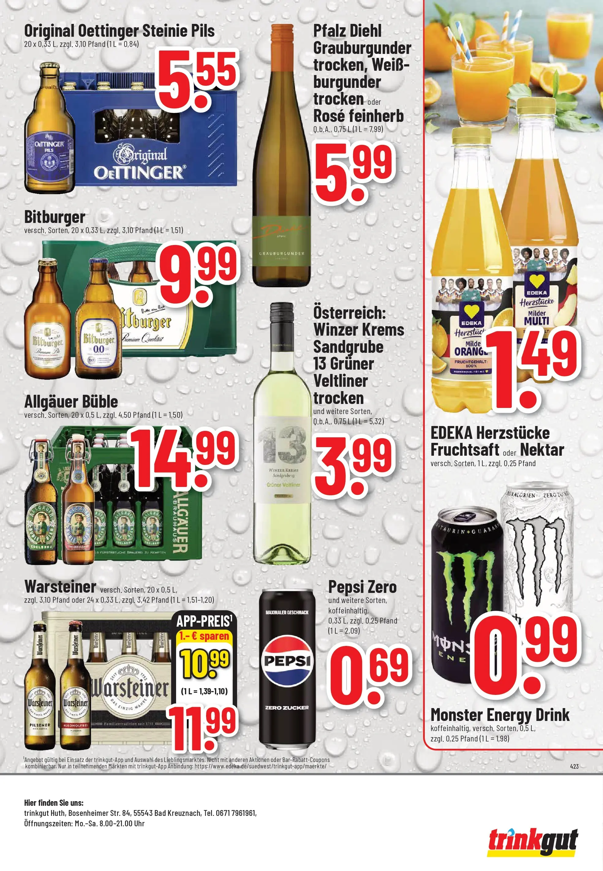 Trinkgut Prospekt Bad Kreuznach	 (ab 20.04.2026) » Angebote online | Seite: 8 | Produkte: Energy, Monster, Warsteiner, Uhr