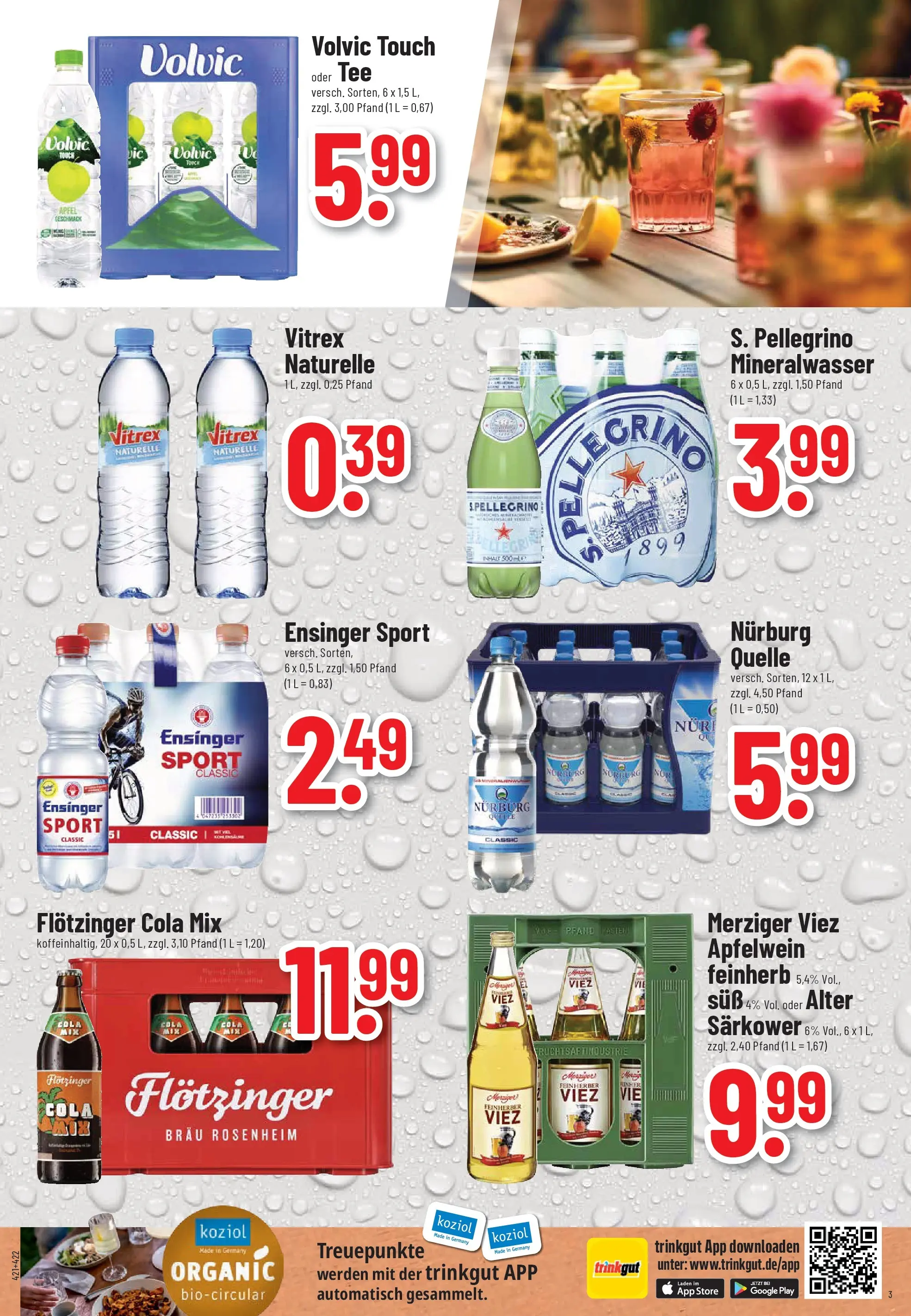 Trinkgut Prospekt Wittlich	 (ab 20.04.2026) » Angebote online | Seite: 3 | Produkte: Cola, Äpfel, Mineralwasser, Volvic