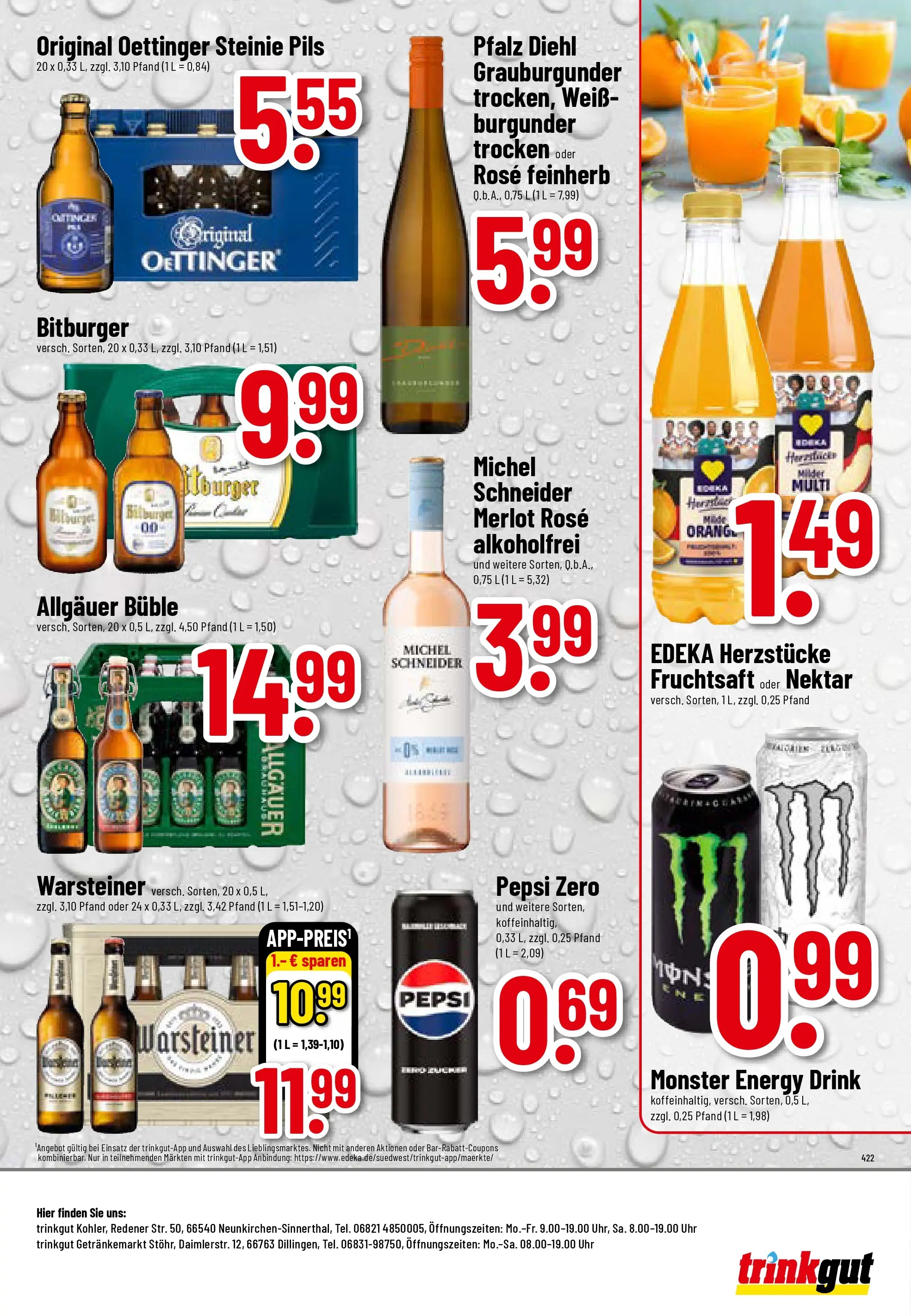 Trinkgut Prospekt Dillingen	 (ab 20.04.2026) » Angebote online | Seite: 8 | Produkte: Energy, Warsteiner, Fruchtsaft, Uhr