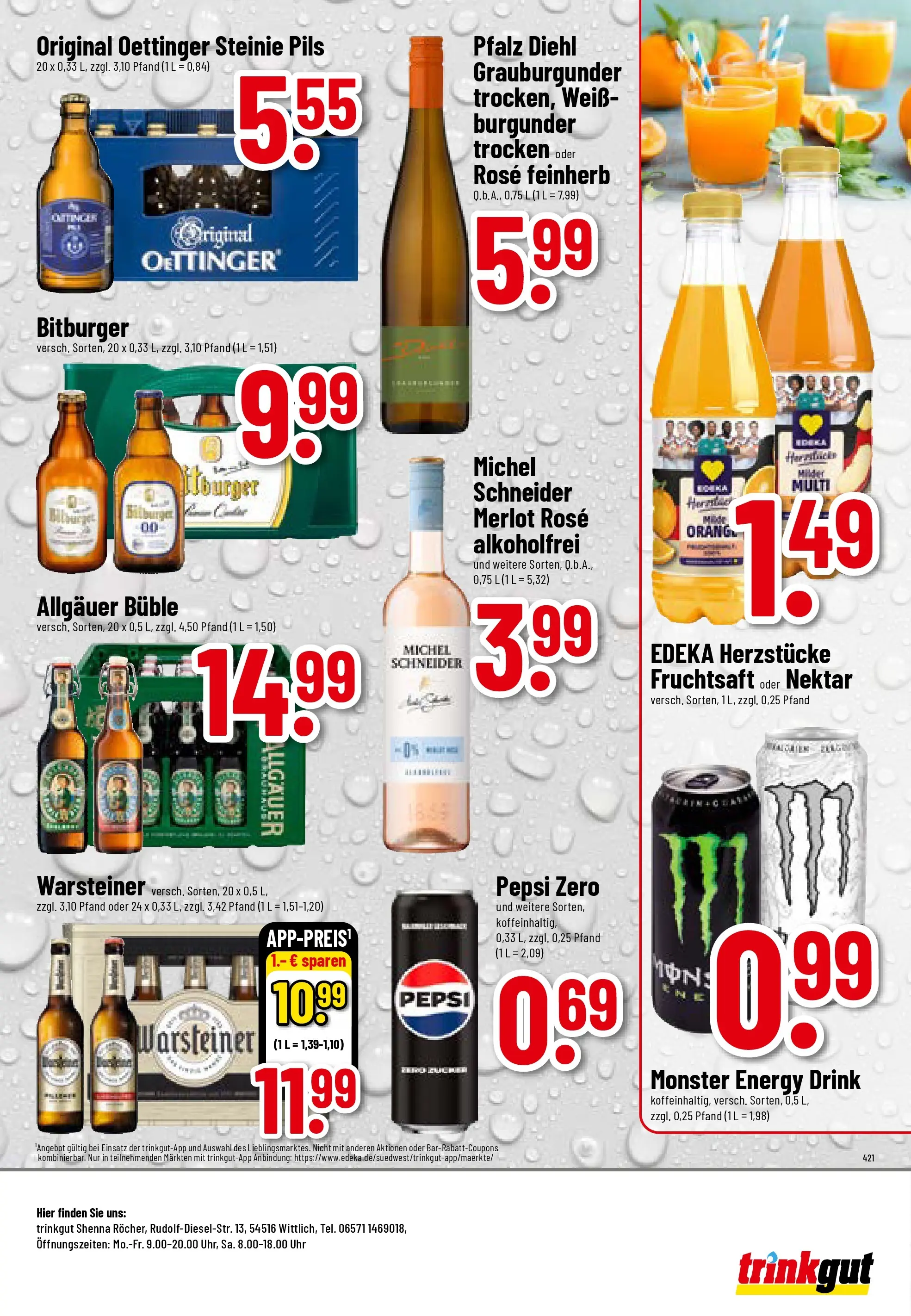 Trinkgut Prospekt Wittlich	 (ab 20.04.2026) » Angebote online | Seite: 8 | Produkte: Bitburger, Merlot, Monster, Pepsi