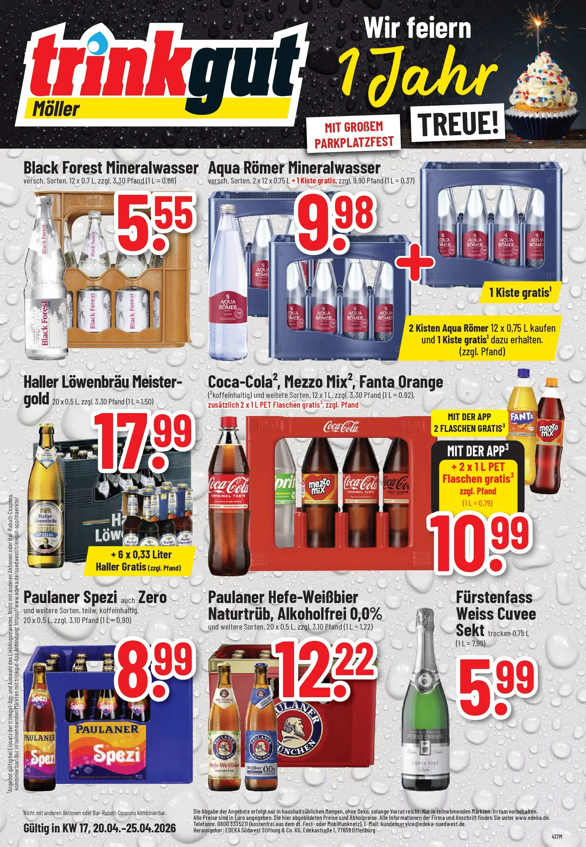 Trinkgut Prospekt Crailsheim	 (ab 20.04.2026) » Angebote online | Seite: 1 | Produkte: Fanta, Cola, Paulaner spezi, Sekt