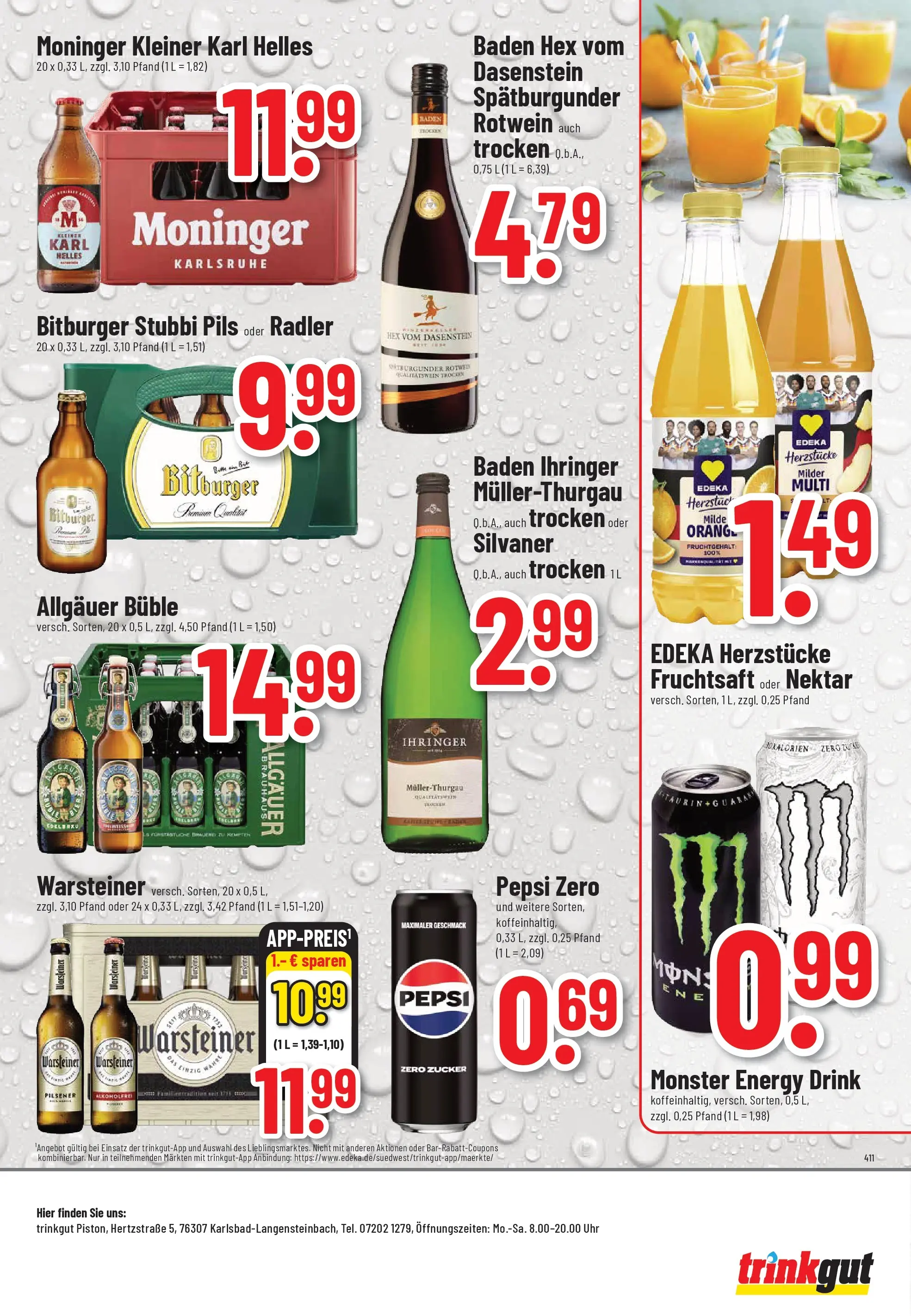 Trinkgut Prospekt Karlsbad - Langensteinbach	 (ab 20.04.2026) » Angebote online | Seite: 8 | Produkte: Energy, Bier, Radler, Zucker