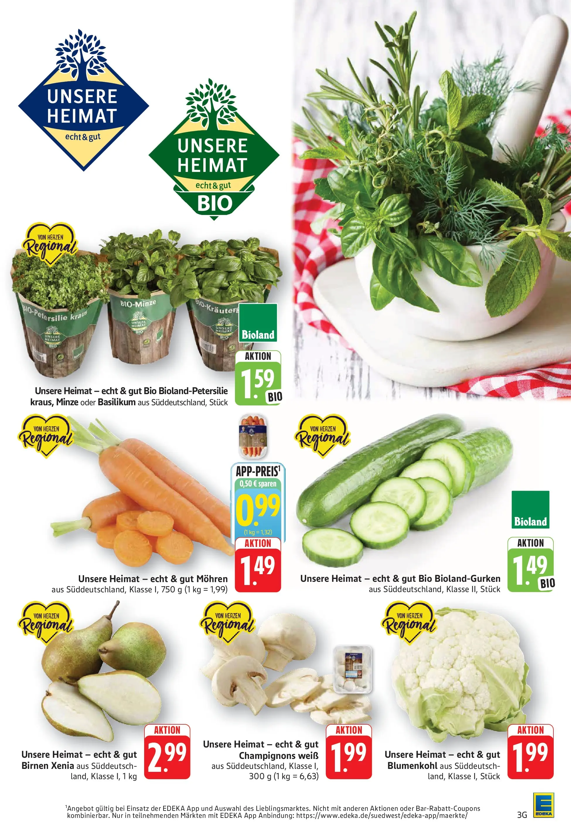 Angebote (ab 20.04.2026) zum Blättern | Seite: 3 | Produkte: Mohren, Champignons, Blumenkohl