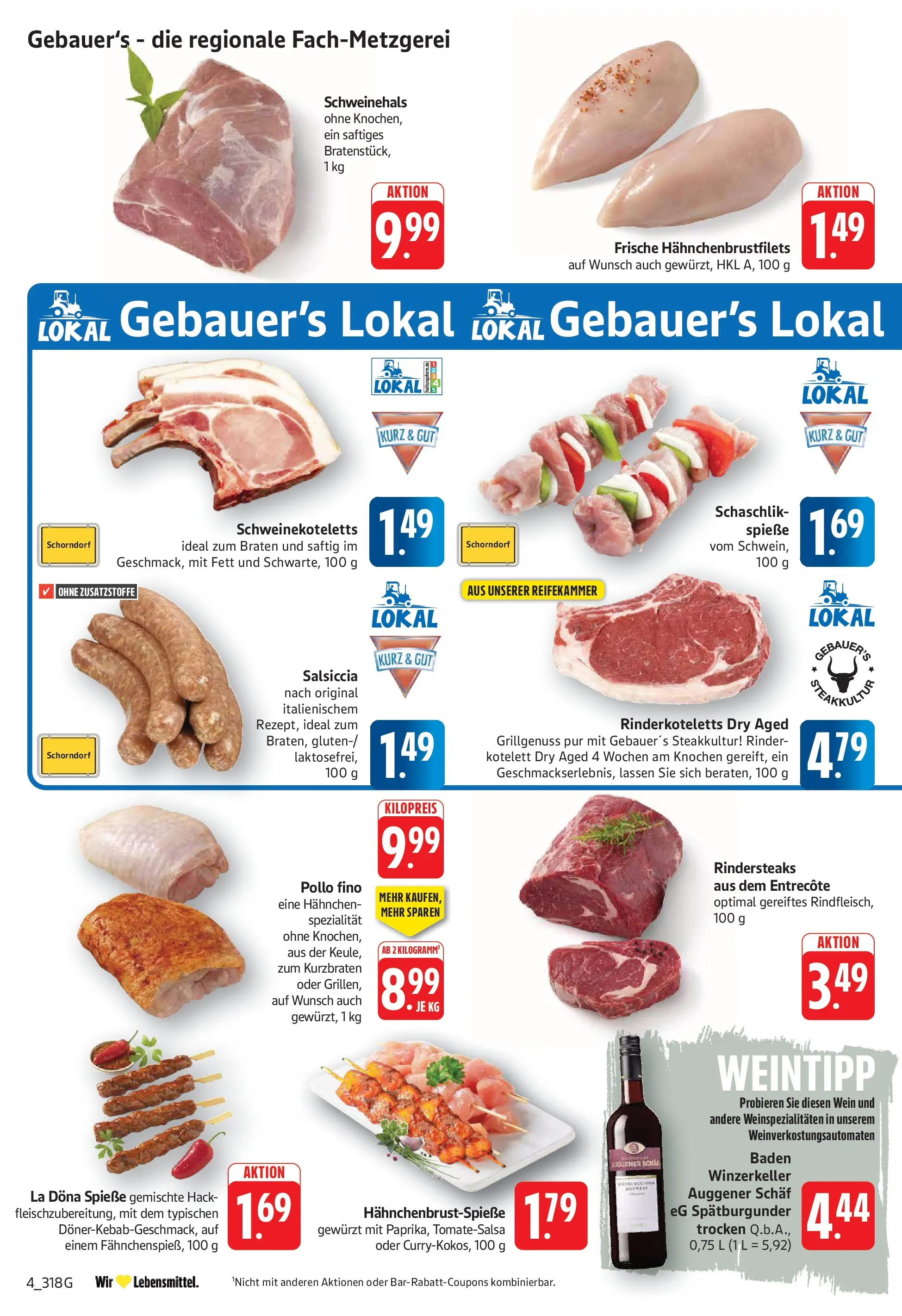 E center Prospekt Göppingen	 (ab 20.04.2026) zum Blättern | Seite: 4 | Produkte: Hahnchen, Spieße, Entrecote, Wein