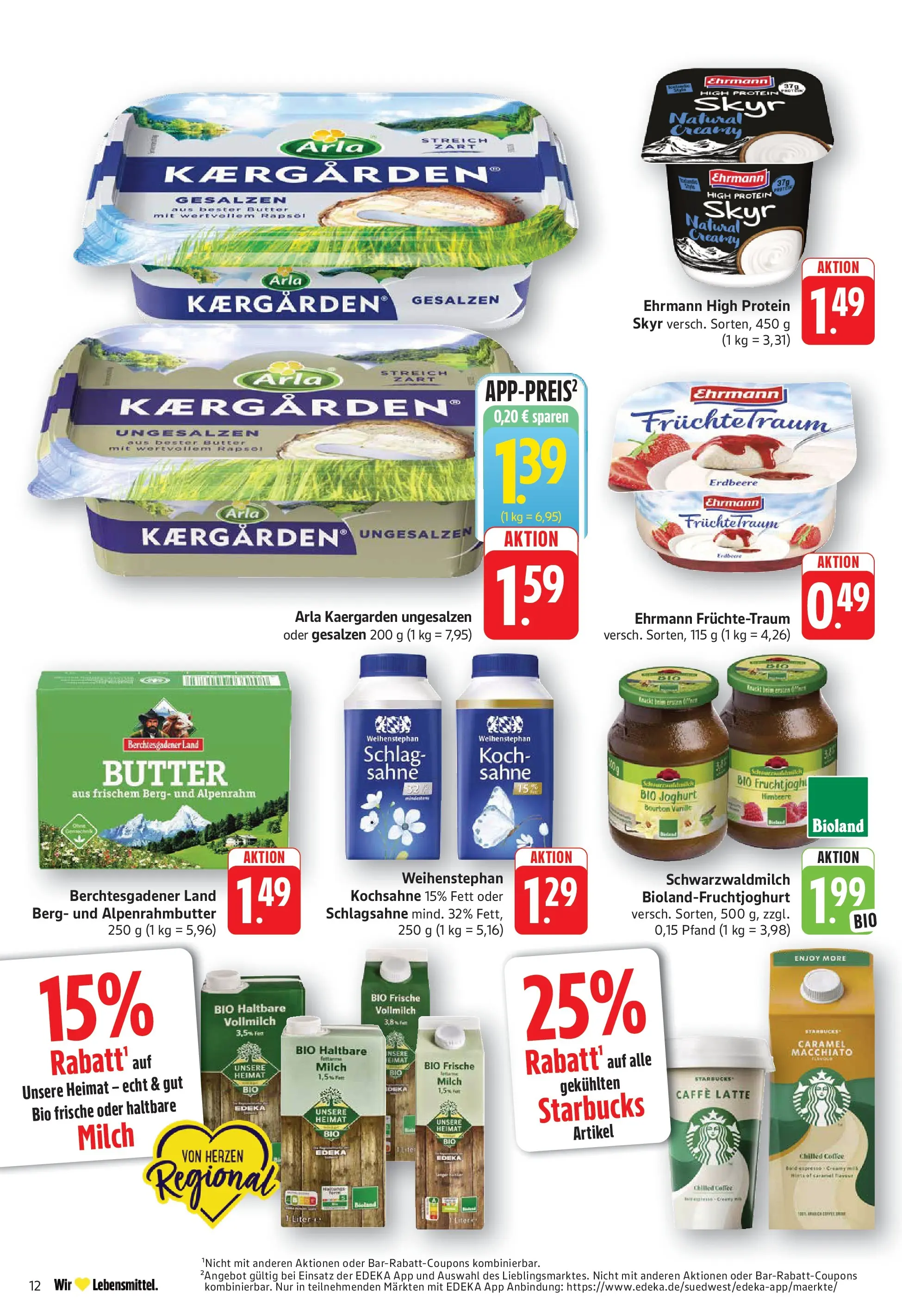 Angebote (ab 20.04.2026) zum Blättern | Seite: 20 | Produkte: Joghurt, Weihenstephan butter, Bourbon, Sahne