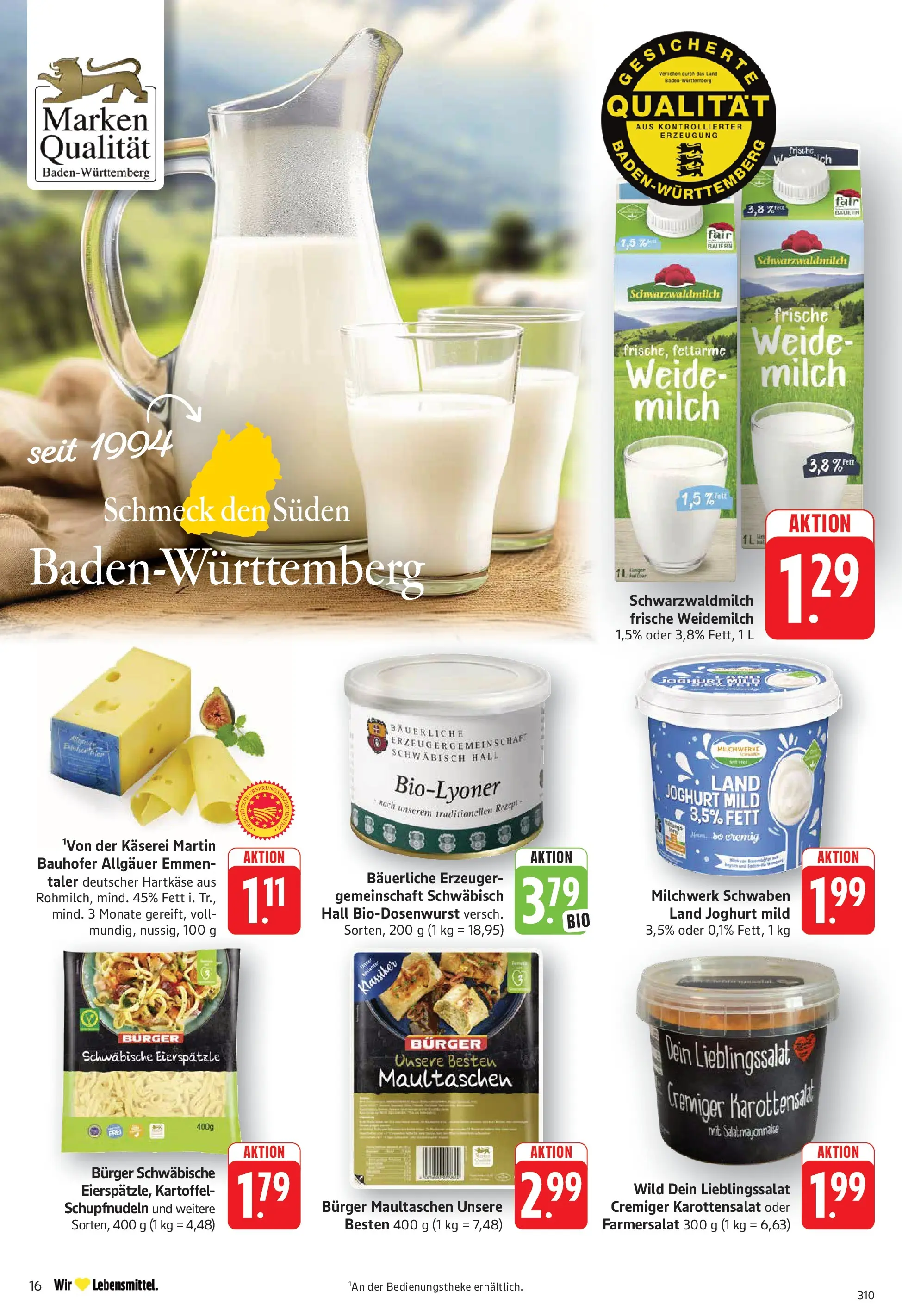 Angebote (ab 20.04.2026) zum Blättern | Seite: 16 | Produkte: Milch, Joghurt, Burger, Maultaschen