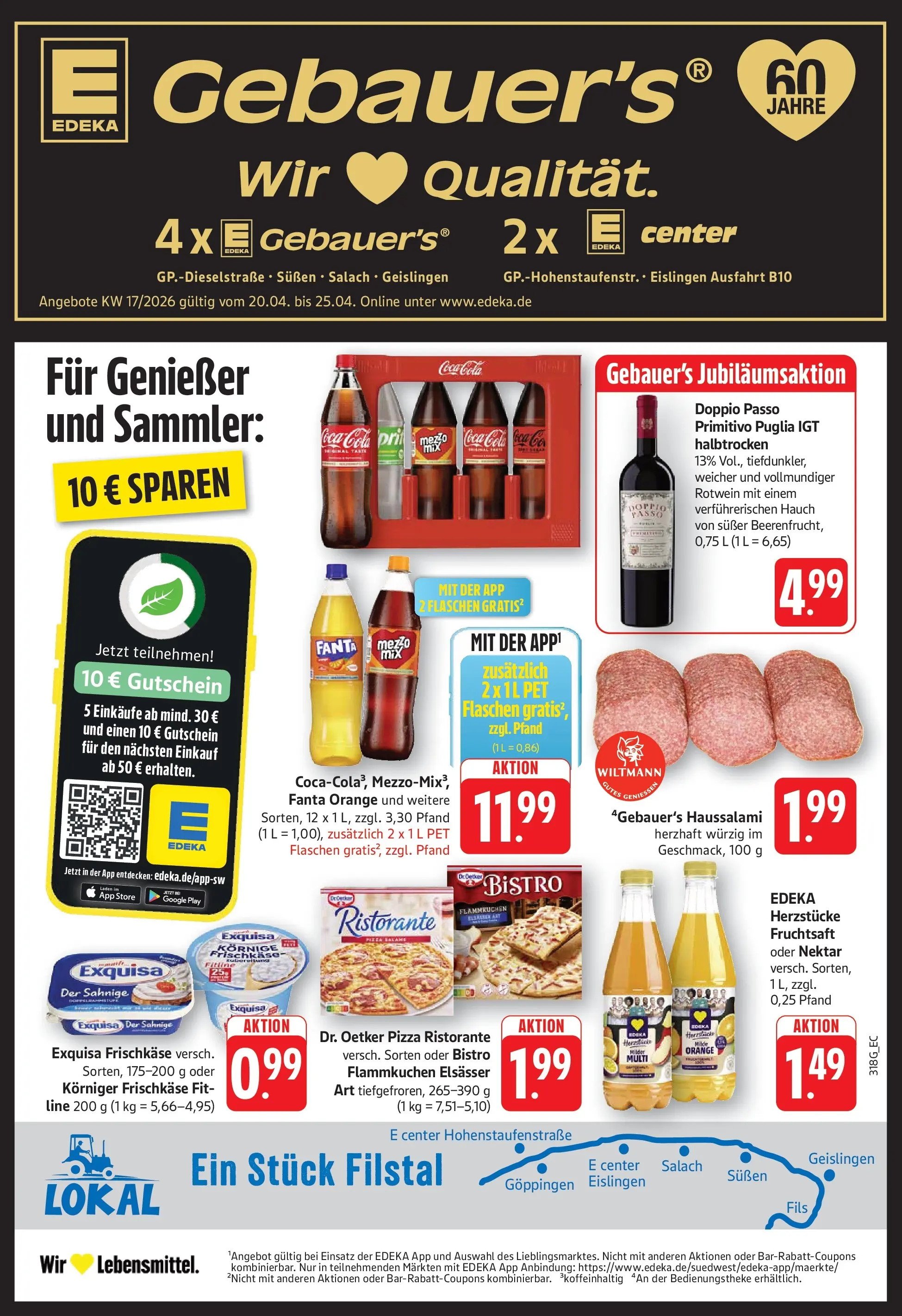E center Prospekt Eislingen	 (ab 20.04.2026) zum Blättern | Seite: 1 | Produkte: Coca cola, Fanta, Cola, Exquisa