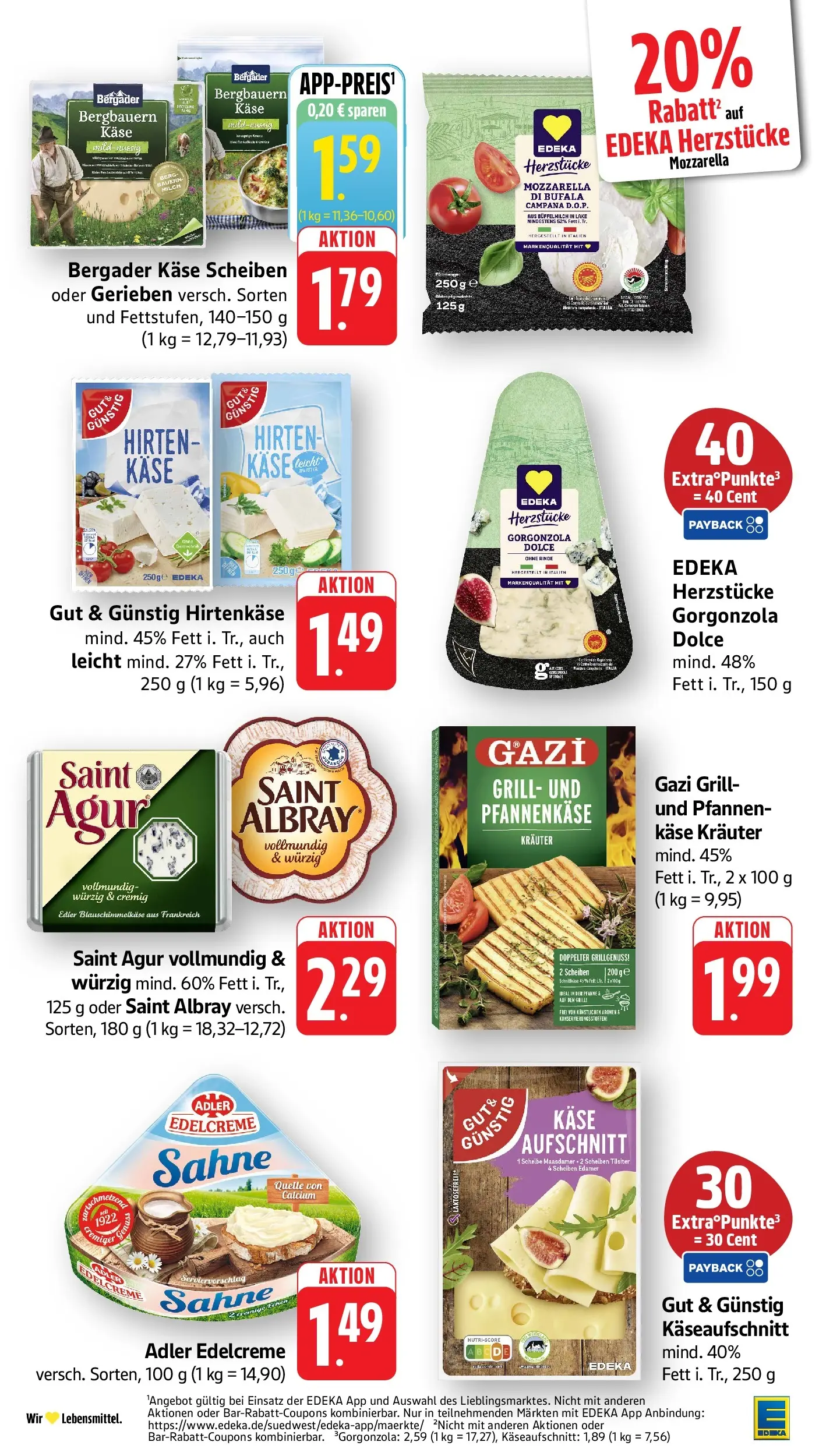 E center Prospekt Offenburg	 (ab 19.04.2026) zum Blättern | Seite: 19 | Produkte: Käse, Mozzarella, Edamer, Sahne