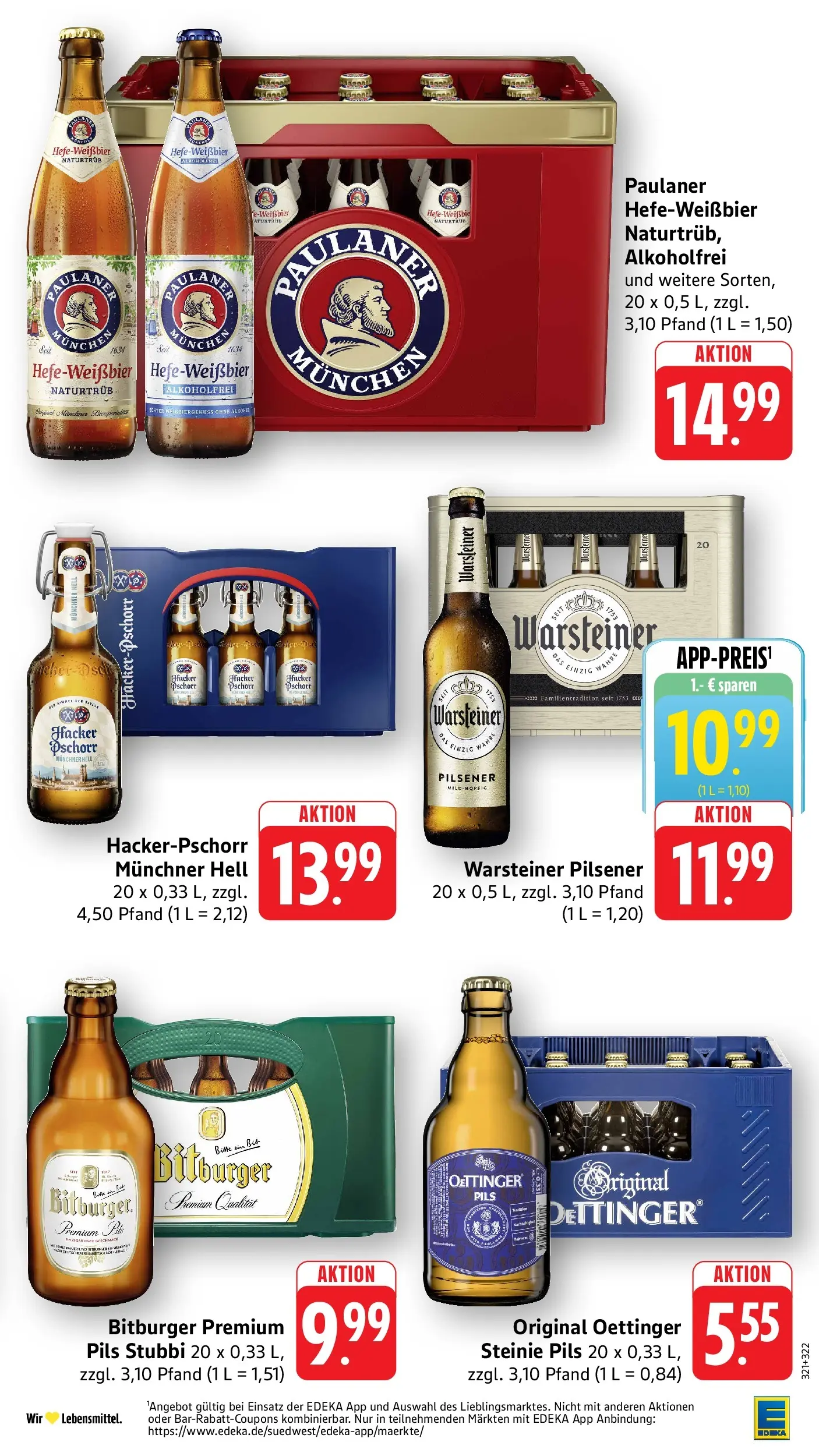 Angebote (ab 20.04.2026) zum Blättern | Seite: 31 | Produkte: Pils, Oettinger, Warsteiner, Paulaner