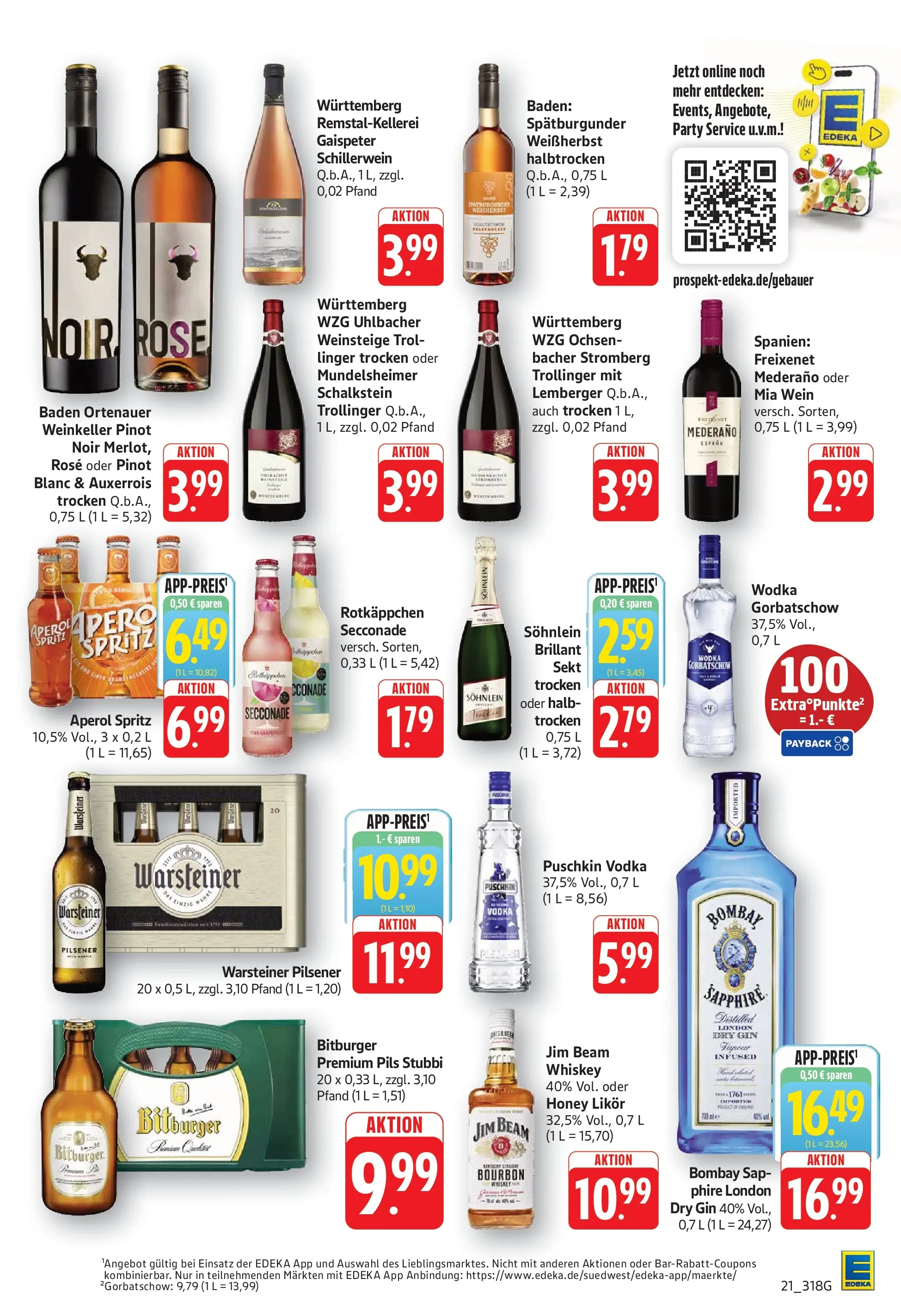 E center Prospekt Eislingen	 (ab 20.04.2026) zum Blättern | Seite: 21 | Produkte: Bitburger, Freixenet, Wein, Wodka