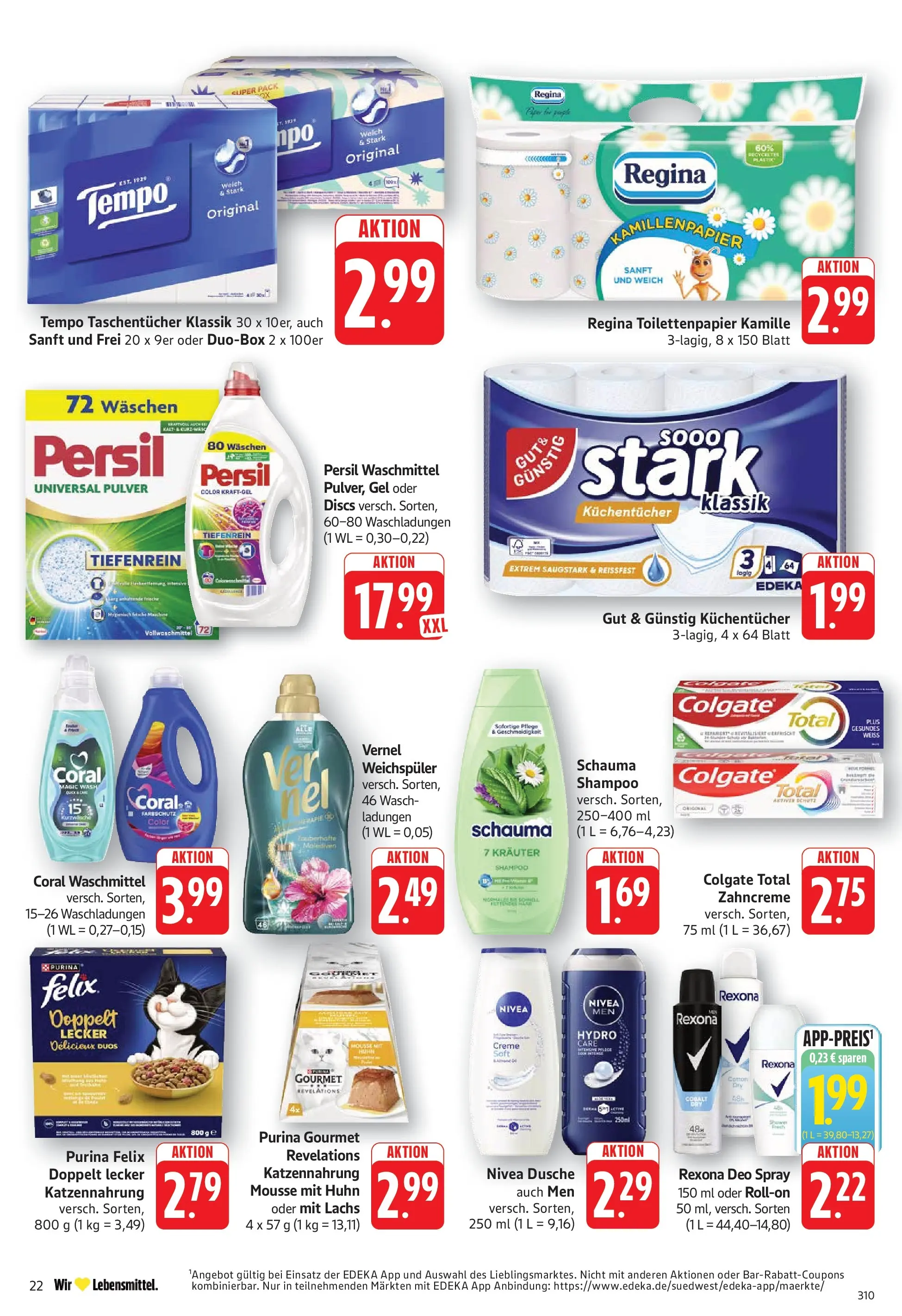 E center Prospekt Eislingen	 (ab 20.04.2026) zum Blättern | Seite: 22 | Produkte: Coral, Lachs, Weichspüler, Persil