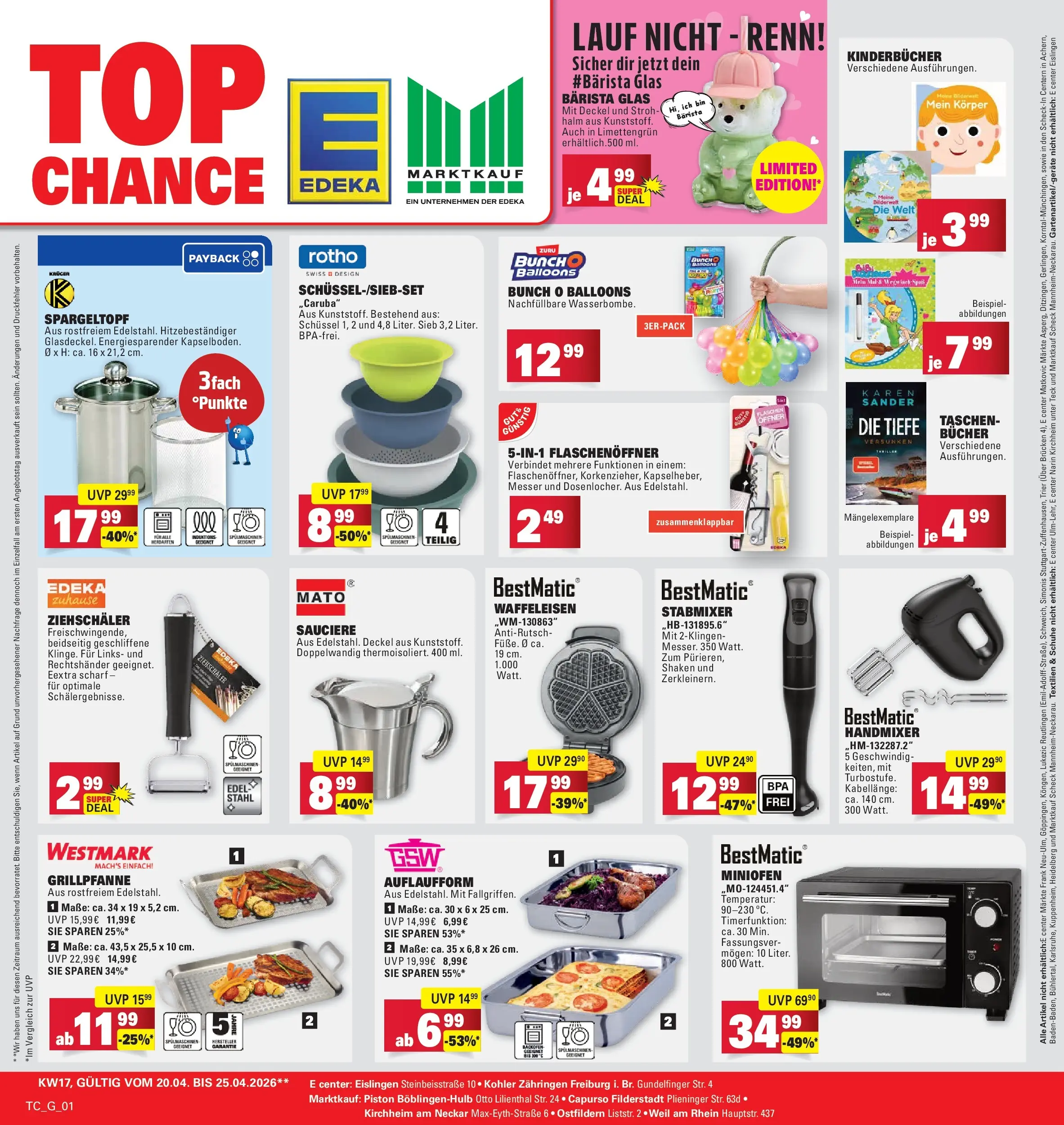 E center Prospekt Eislingen	 (ab 20.04.2026) zum Blättern | Seite: 33 | Produkte: Handmixer, Waffeleisen, Stabmixer