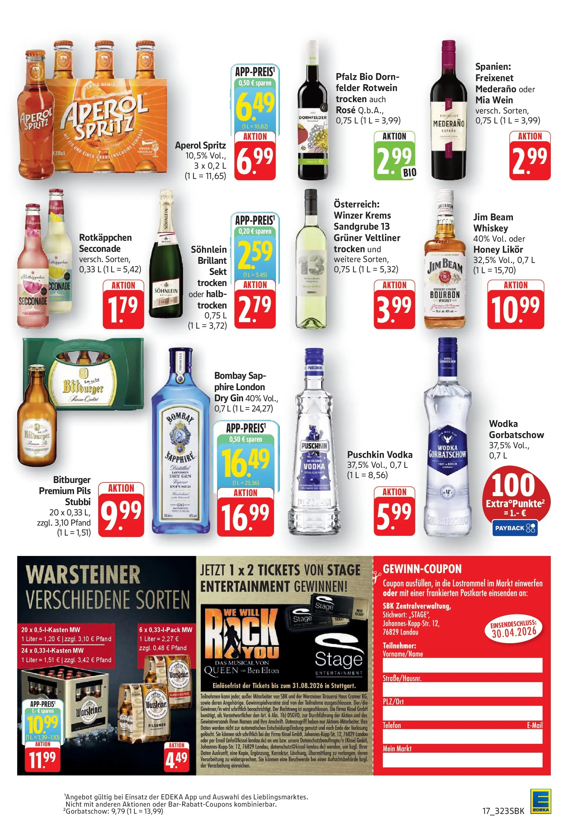 Angebote (ab 20.04.2026) zum Blättern | Seite: 25 | Produkte: Bitburger, Rotkäppchen, Gin, Telefon
