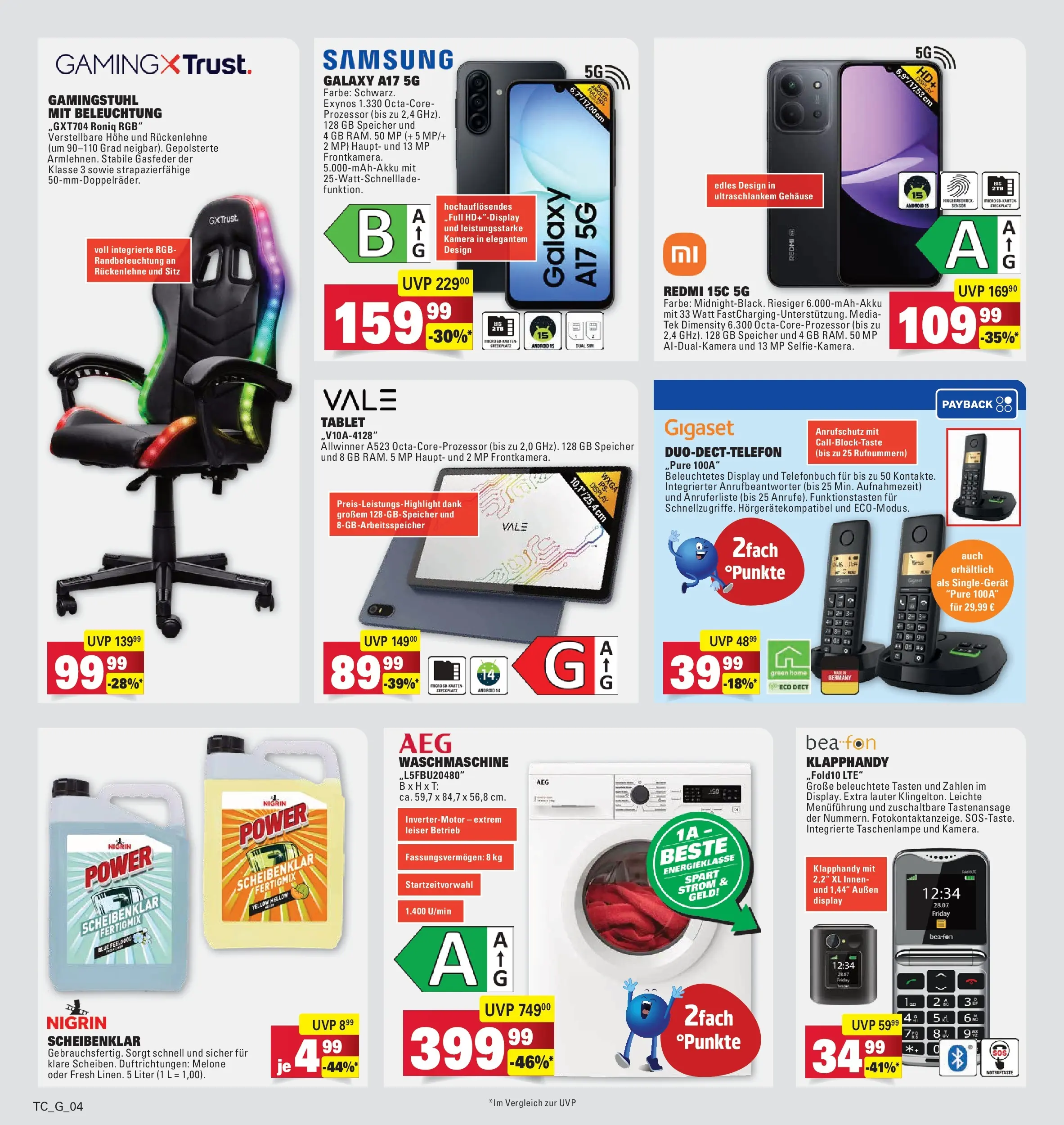 E center Prospekt Eislingen	 (ab 20.04.2026) zum Blättern | Seite: 36 | Produkte: Kamera, Waschmaschine, Gamingstuhl, Melone