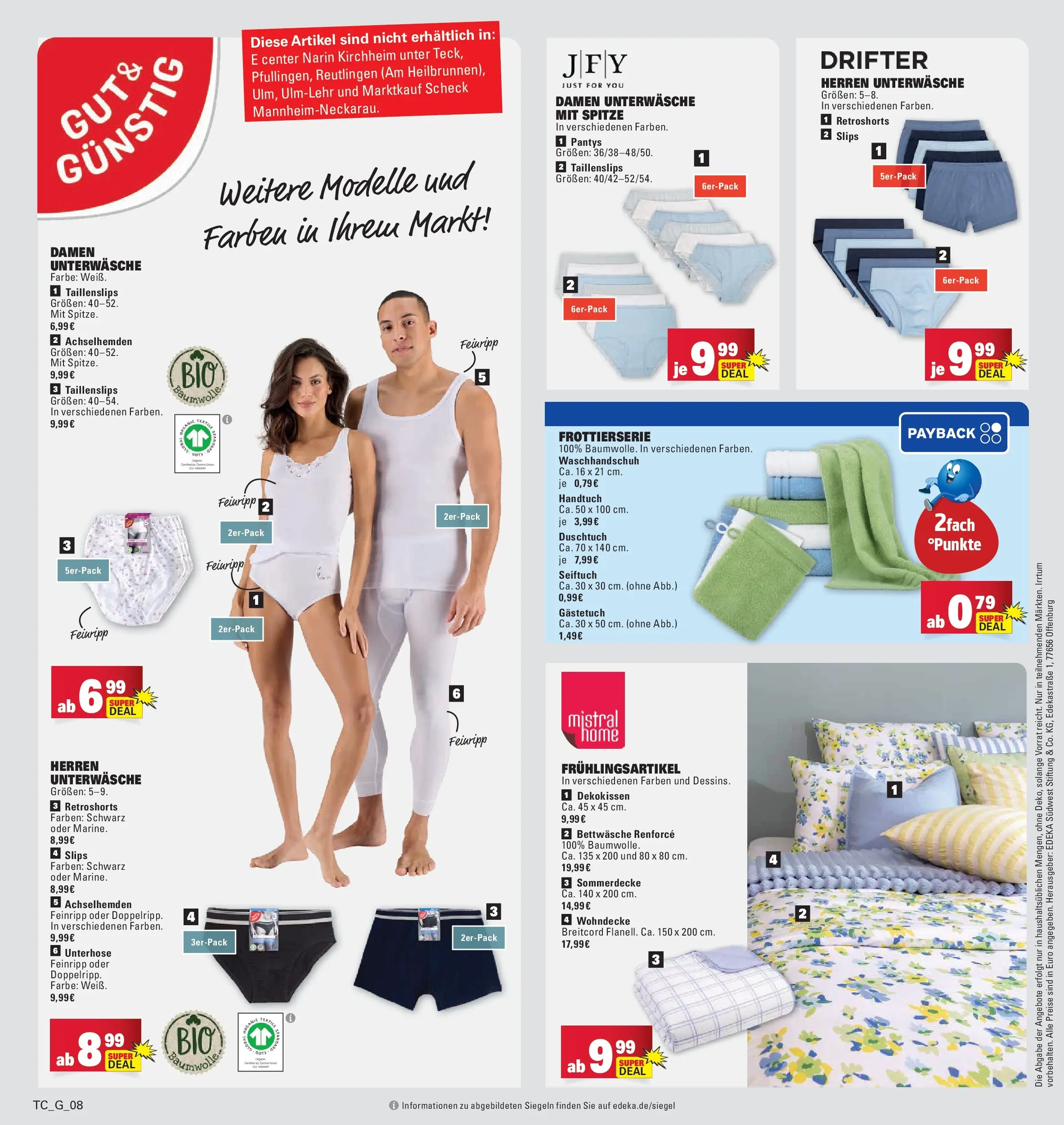 E center Prospekt Eislingen	 (ab 20.04.2026) zum Blättern | Seite: 40 | Produkte: Bettwäsche, Unterwäsche