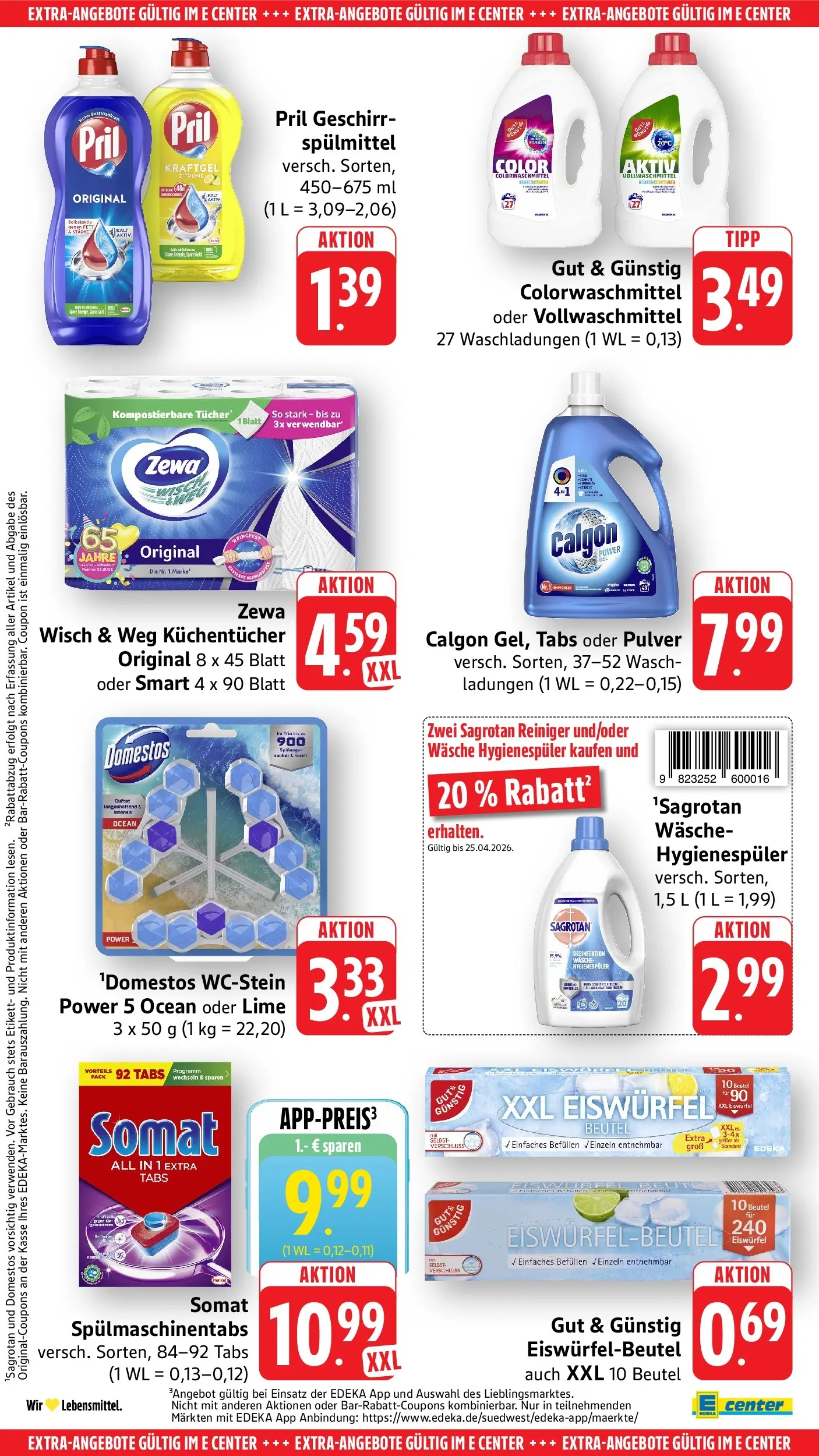 Angebote (ab 20.04.2026) zum Blättern | Seite: 56 | Produkte: Zewa, Spülmaschinentabs, Zitrone, Pril