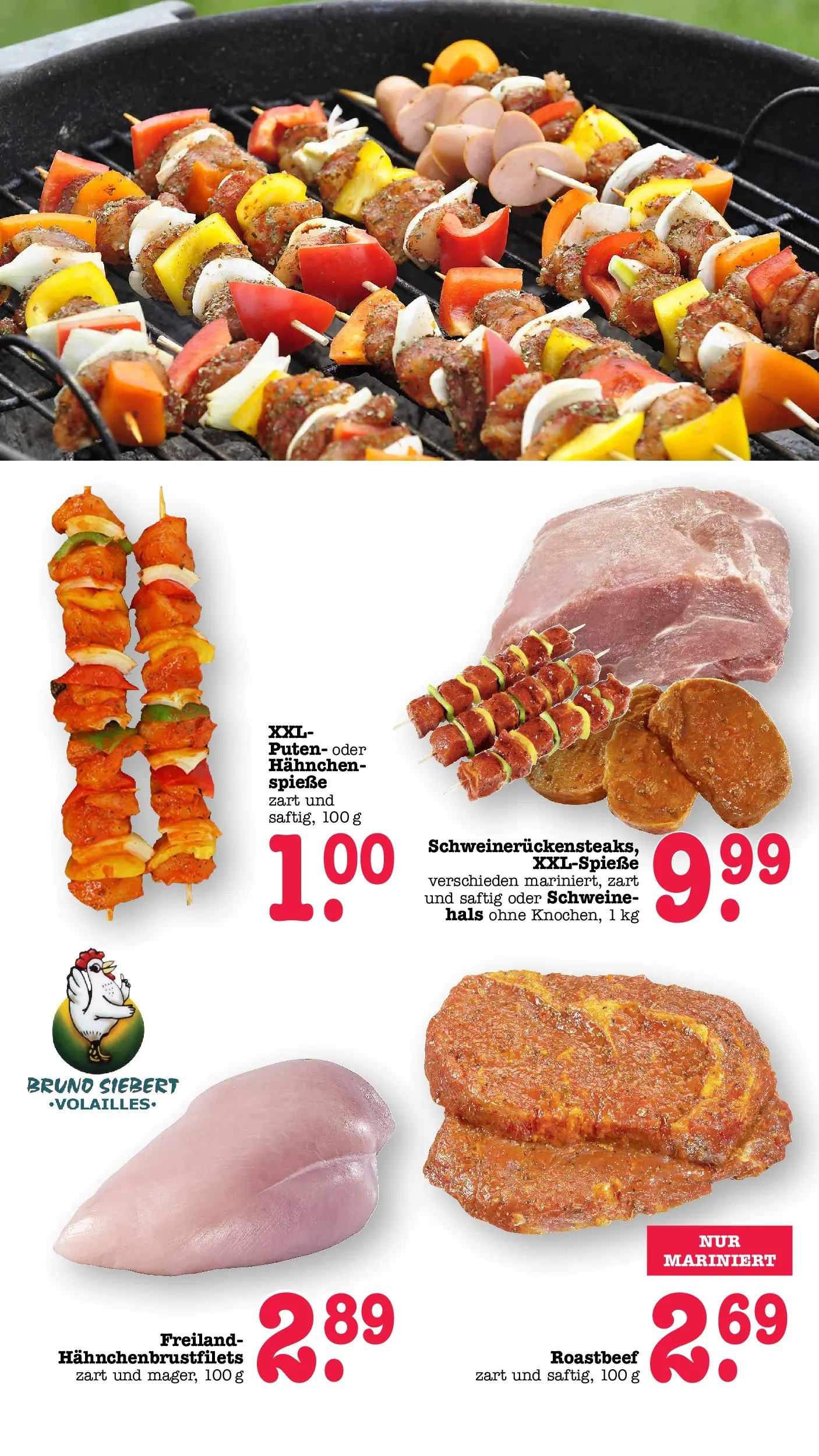 E center Prospekt Kuppenheim-Oberndorf	 (ab 20.04.2026) zum Blättern | Seite: 3 | Produkte: Hahnchen, Spieße, Roastbeef