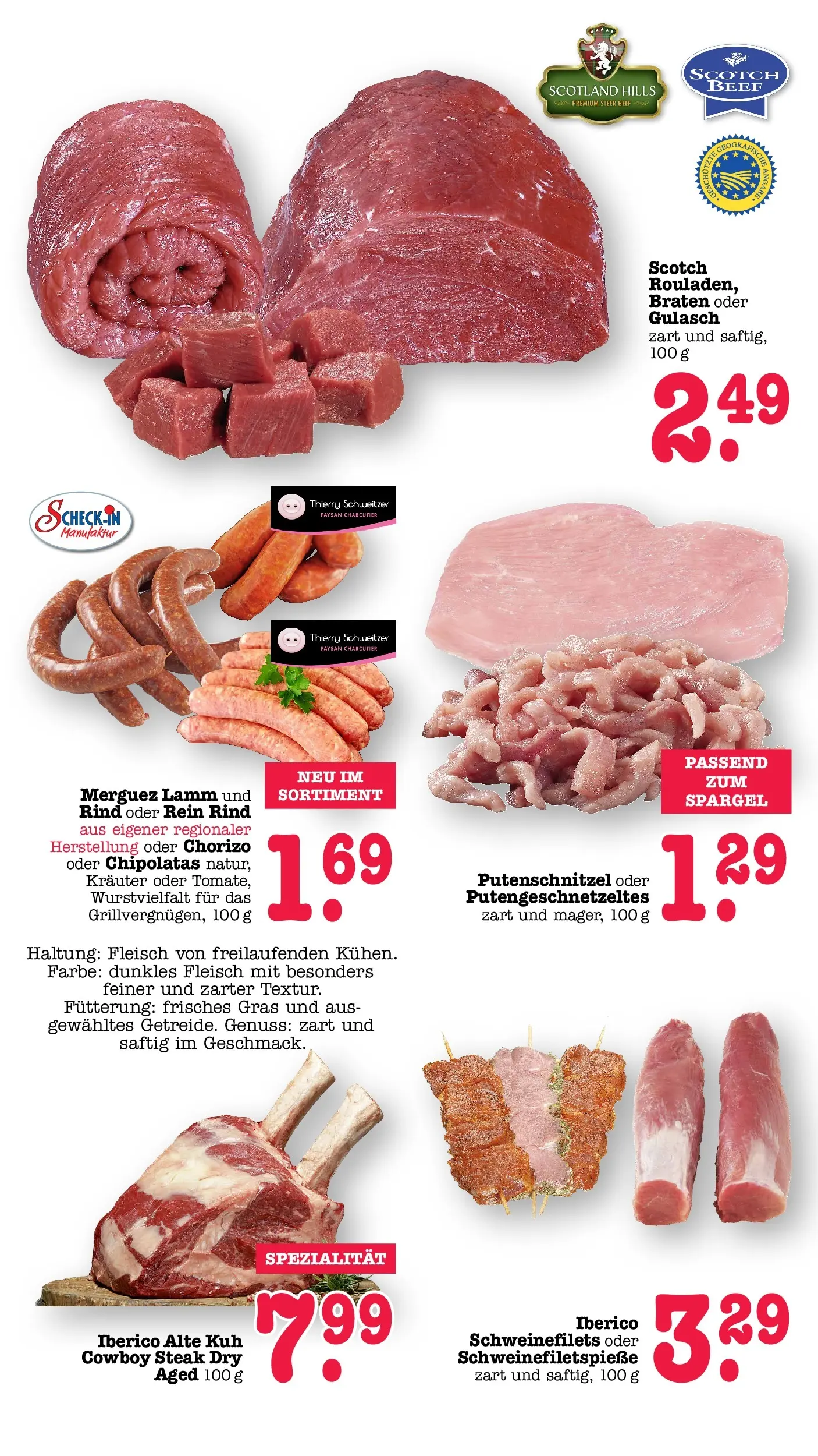 E center Prospekt Kuppenheim-Oberndorf	 (ab 20.04.2026) zum Blättern | Seite: 4 | Produkte: Spargel, Gulasch, Putenschnitzel, Steak