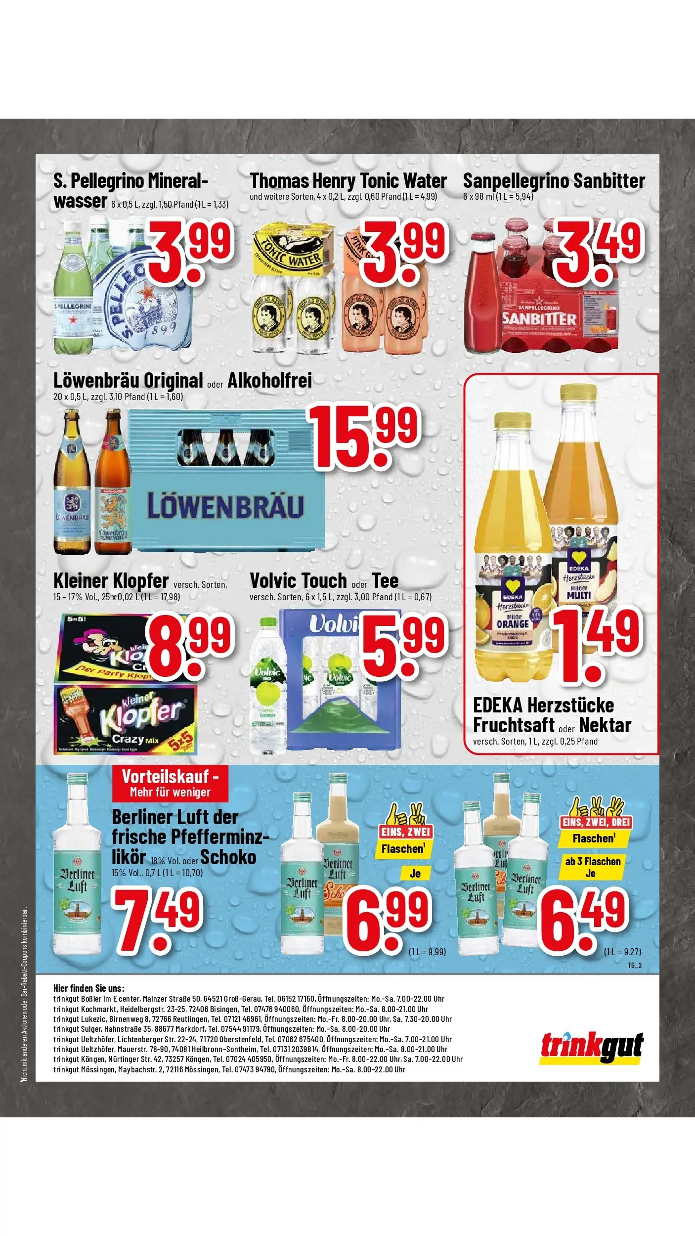Angebote (ab 20.04.2026) zum Blättern | Seite: 63 | Produkte: Berliner, Likör, Wasser, Uhr