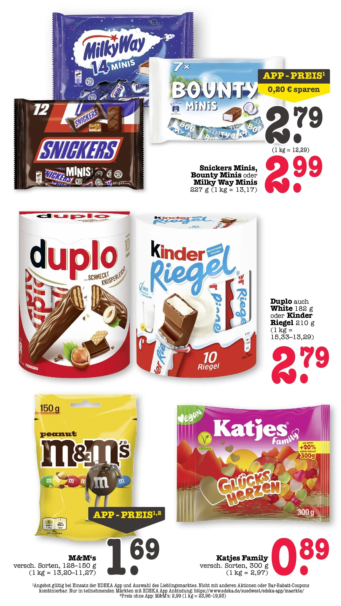 E center Prospekt Kuppenheim-Oberndorf	 (ab 20.04.2026) zum Blättern | Seite: 36 | Produkte: Katjes, M&M's, Kinder riegel, Snickers