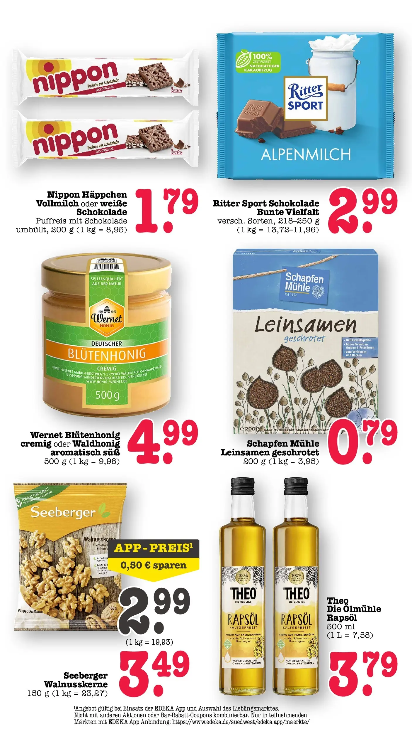 E center Prospekt Kuppenheim-Oberndorf	 (ab 20.04.2026) zum Blättern | Seite: 42 | Produkte: Mühle, Schokolade, Rapsöl, Ritter sport