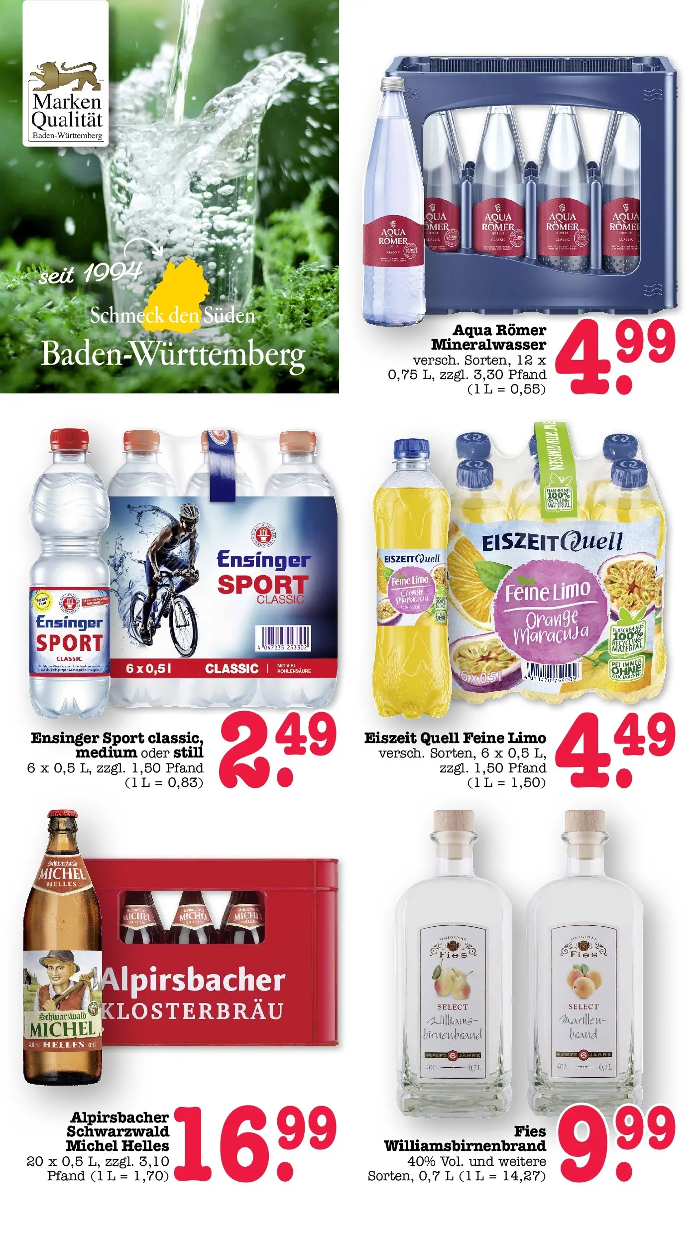 E center Prospekt Kuppenheim-Oberndorf	 (ab 20.04.2026) zum Blättern | Seite: 44 | Produkte: Mineralwasser