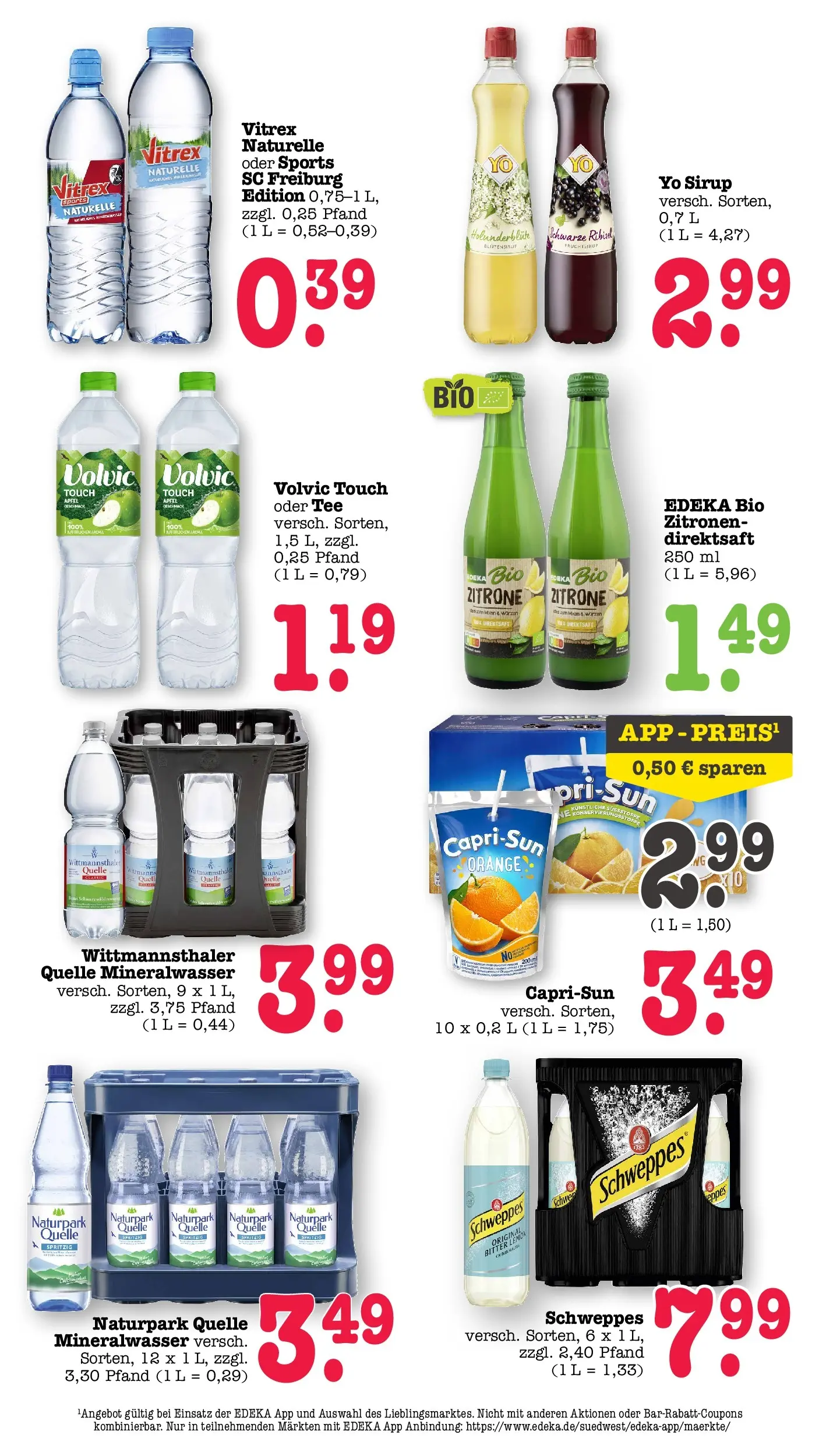 E center Prospekt Kuppenheim-Oberndorf	 (ab 20.04.2026) zum Blättern | Seite: 49 | Produkte: Sirup, Schweppes, Zitrone, Volvic