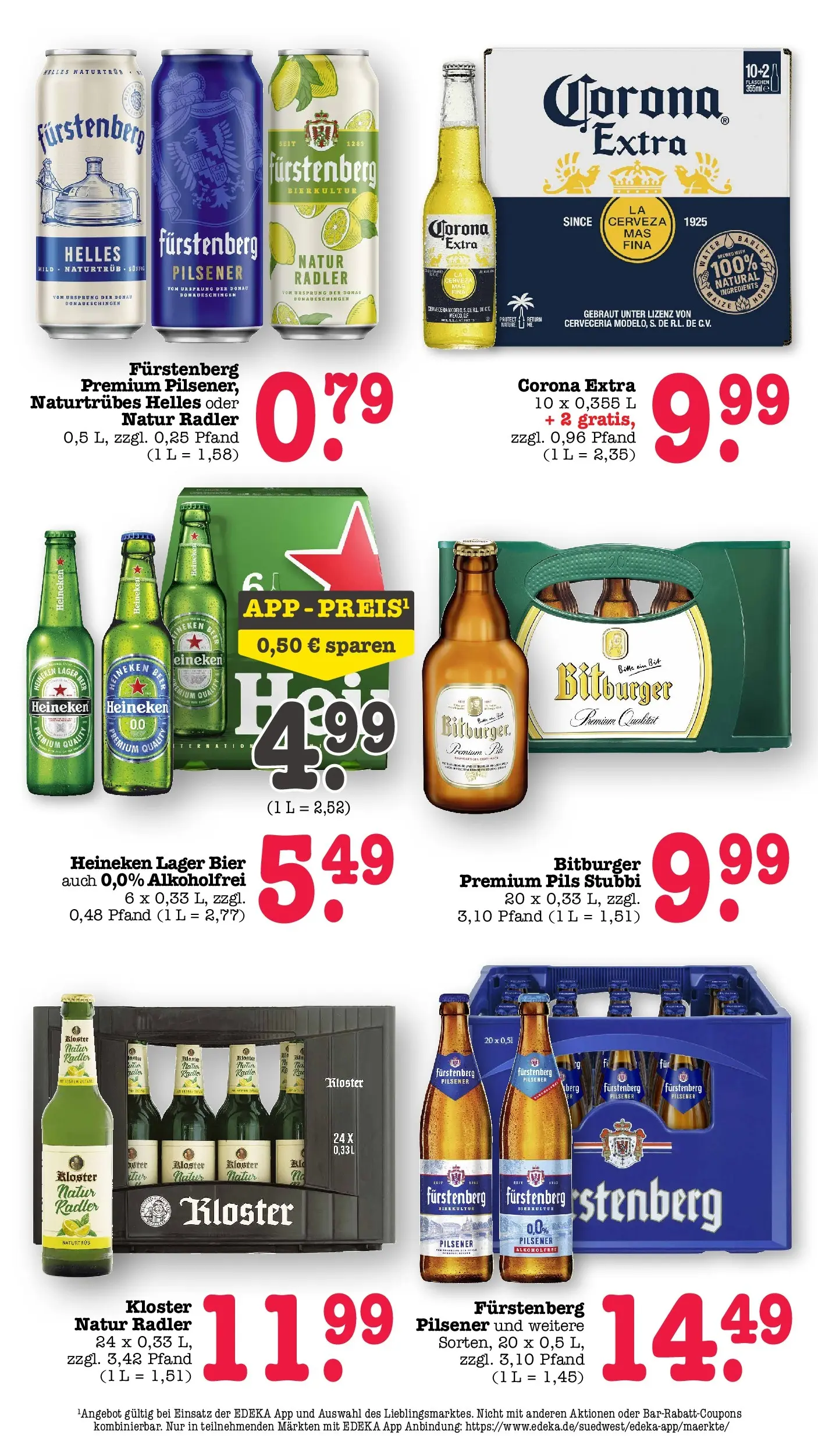 E center Prospekt Kuppenheim-Oberndorf	 (ab 20.04.2026) zum Blättern | Seite: 50 | Produkte: Bitburger, Bier, Heineken, Radler