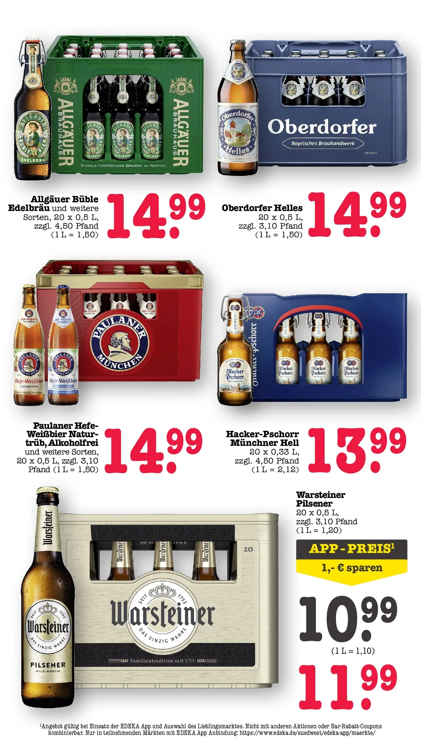 E center Prospekt Kuppenheim-Oberndorf	 (ab 20.04.2026) zum Blättern | Seite: 51 | Produkte: Weißbier, Hefe weissbier, Warsteiner, Paulaner