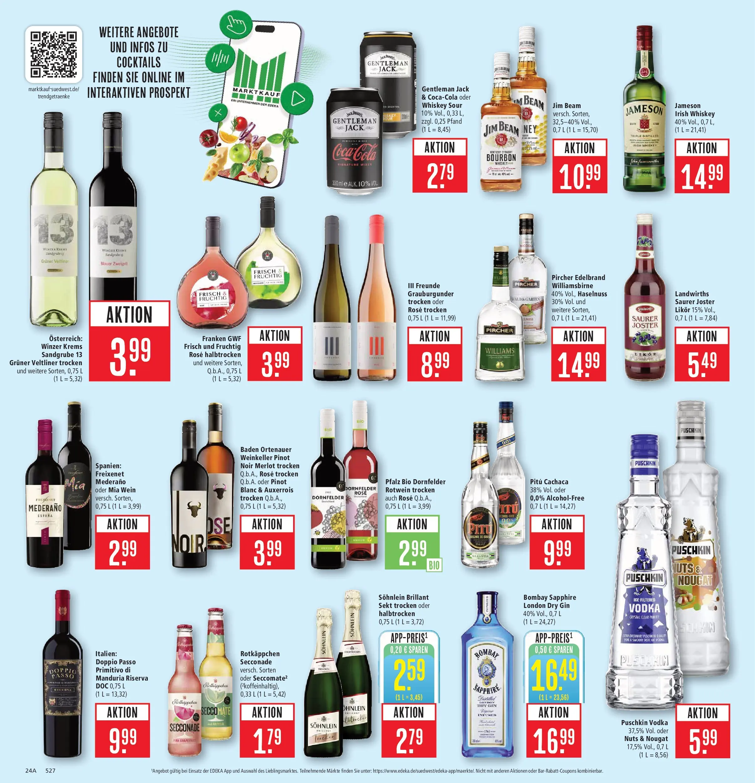 Marktkauf Prospekt Aschaffenburg	 (ab 20.04.2026) » Angebote online | Seite: 34 | Produkte: Freixenet, Rotkäppchen, Vodka, Whiskey
