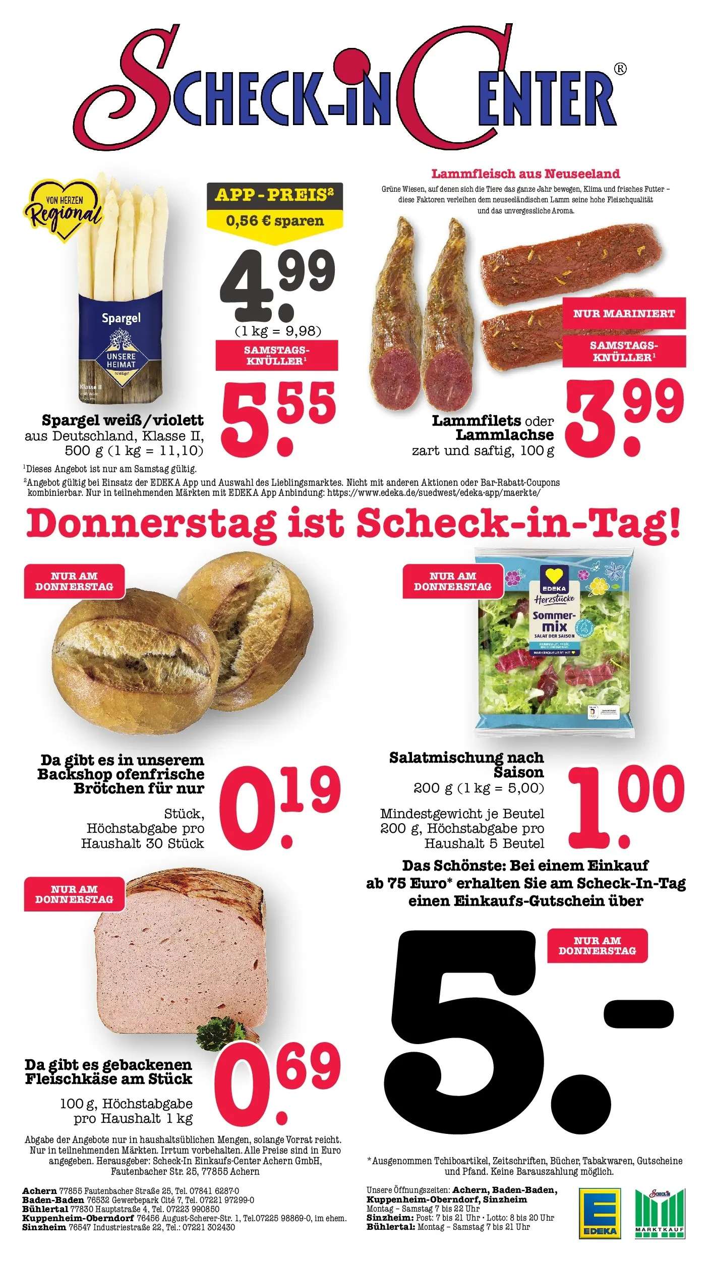 E center Prospekt Kuppenheim-Oberndorf	 (ab 20.04.2026) zum Blättern | Seite: 82 | Produkte: Spargel, Ofenfrische, Salat, Uhr