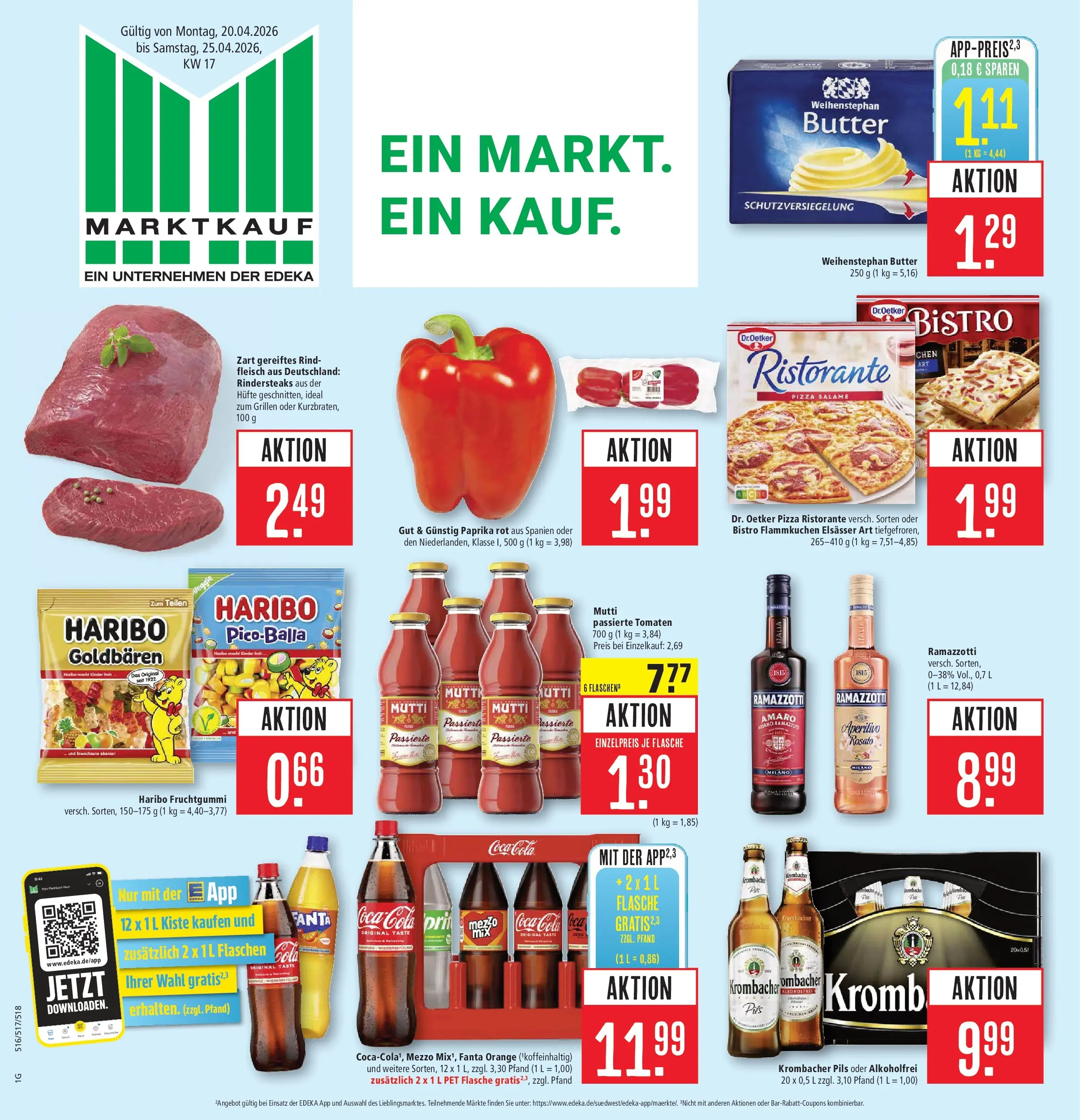 Marktkauf Prospekt Kirchheim	 (ab 20.04.2026) » Angebote online | Seite: 1 | Produkte: Fanta, Butter, Pils, Fleisch