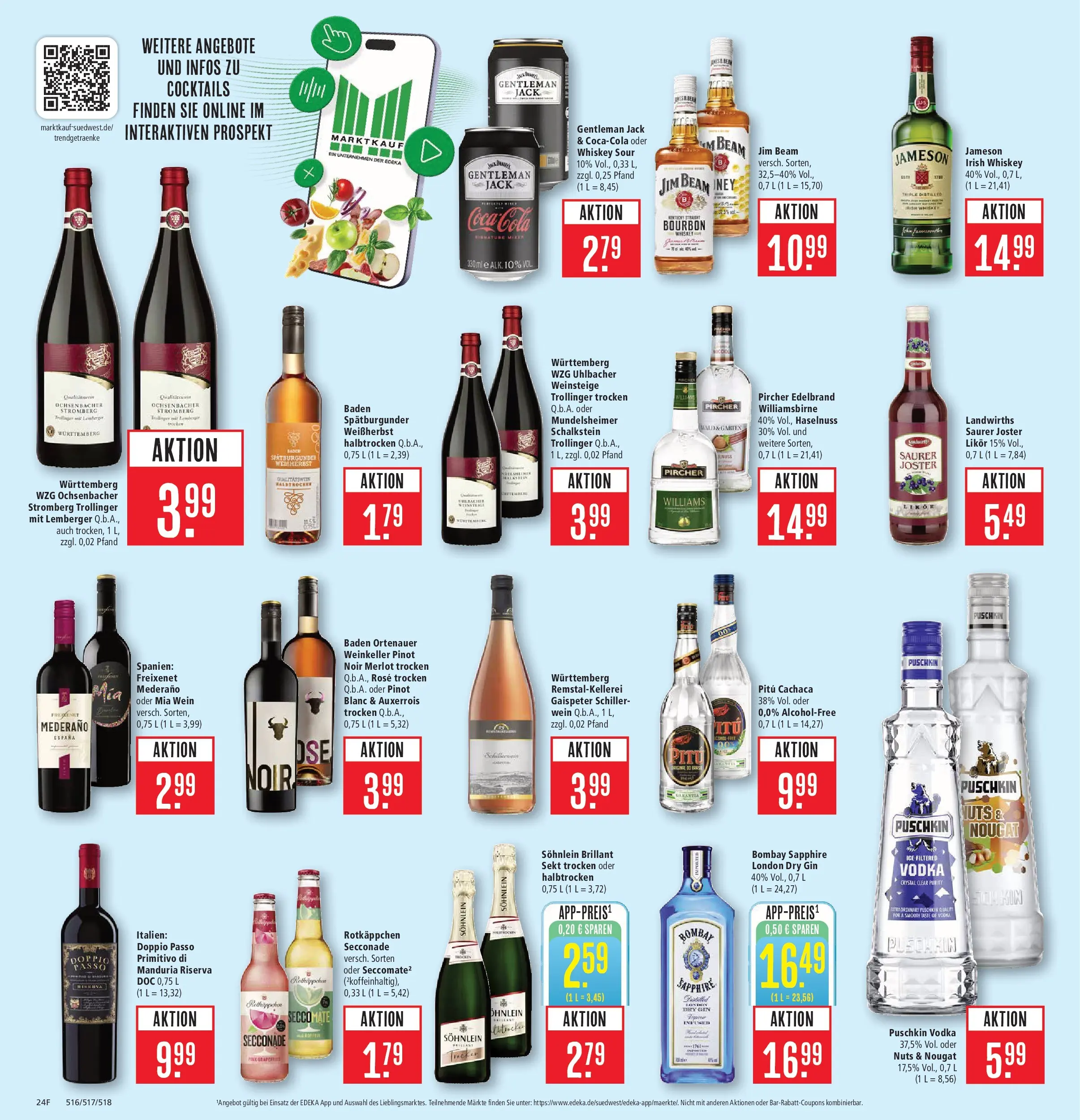 Marktkauf Prospekt Kirchheim	 (ab 20.04.2026) » Angebote online | Seite: 34 | Produkte: Freixenet, Sekt, Vodka, Whiskey